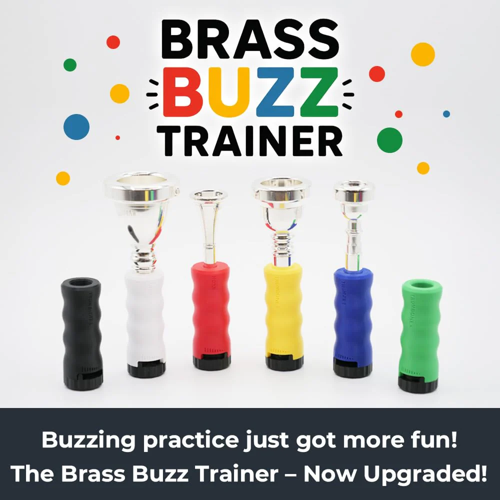 Trombone Mouthpiece Buzzing Practice Tool – Anywhere Practice & Warm-up – Large Shank for Trombone & Euphonium – BRASS BUZZ TRAINER (Blue) Blue - Image 2