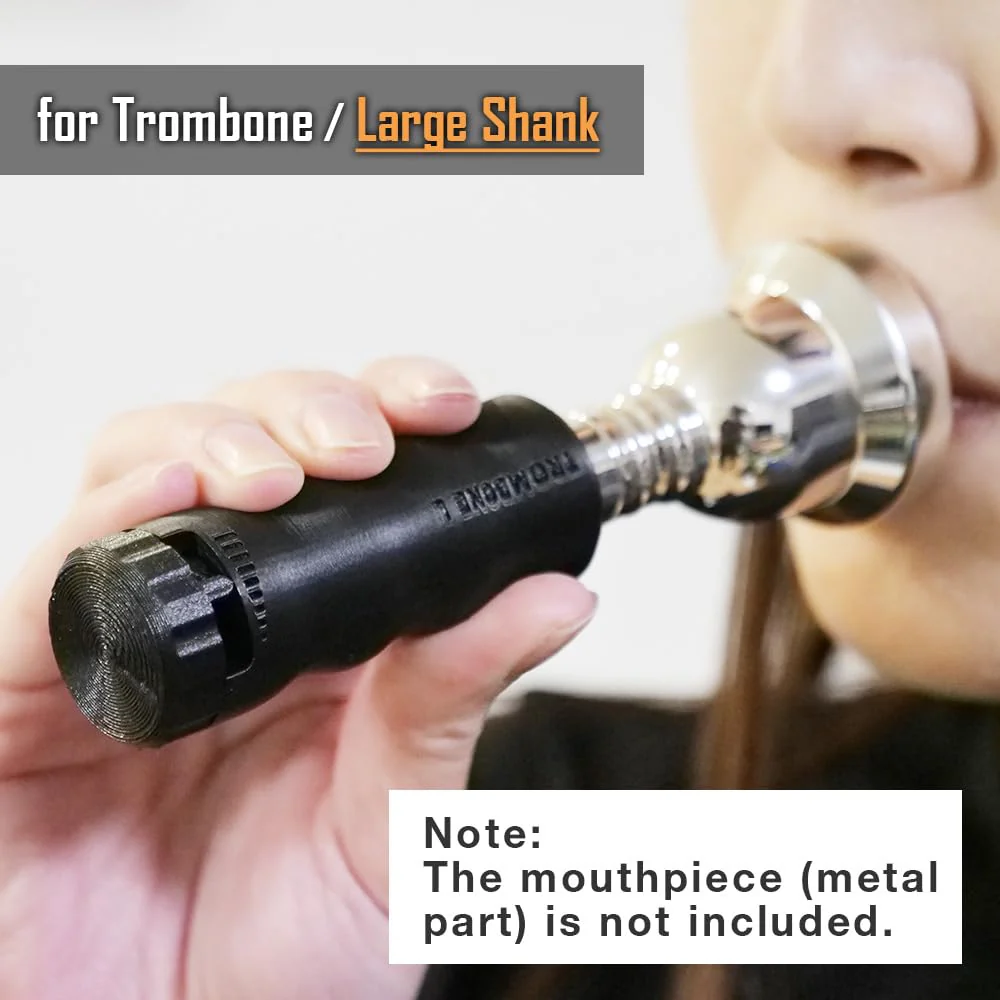 Trombone Mouthpiece Buzzing Practice Tool – Anywhere Practice & Warm-up – Large Shank for Trombone & Euphonium – BRASS BUZZ TRAINER (Blue) Blue - Image 4