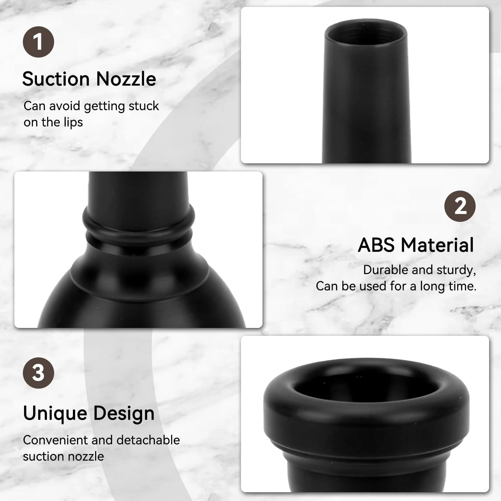 Trombone Mouthpiece MT‑22 Plastic Trumpet Mouthpiece Tenor Mouth Piece Baritone Mouthpiece Trombone Mouth Piece Tuba Mouthpieces Gift for Trombone Players(Black) - Image 3