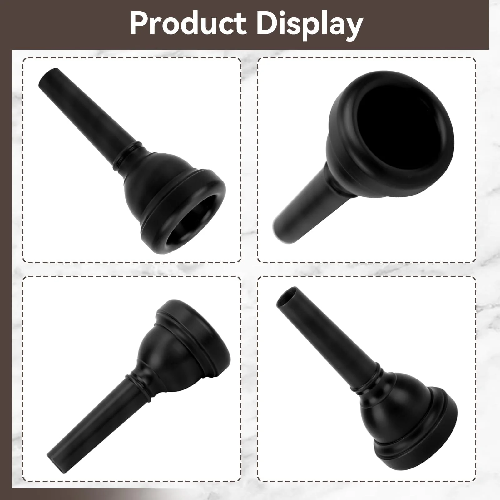 Trombone Mouthpiece MT‑22 Plastic Trumpet Mouthpiece Tenor Mouth Piece Baritone Mouthpiece Trombone Mouth Piece Tuba Mouthpieces Gift for Trombone Players(Black) - Image 7