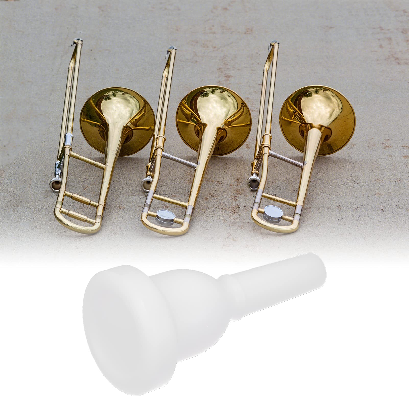 Trombone Mouthpiece, White Professonal Pure Sound Labor‑Saving ABS Plastic Trombones Mouth for Players for Wind Instrument for Performance for Practice - Image 3