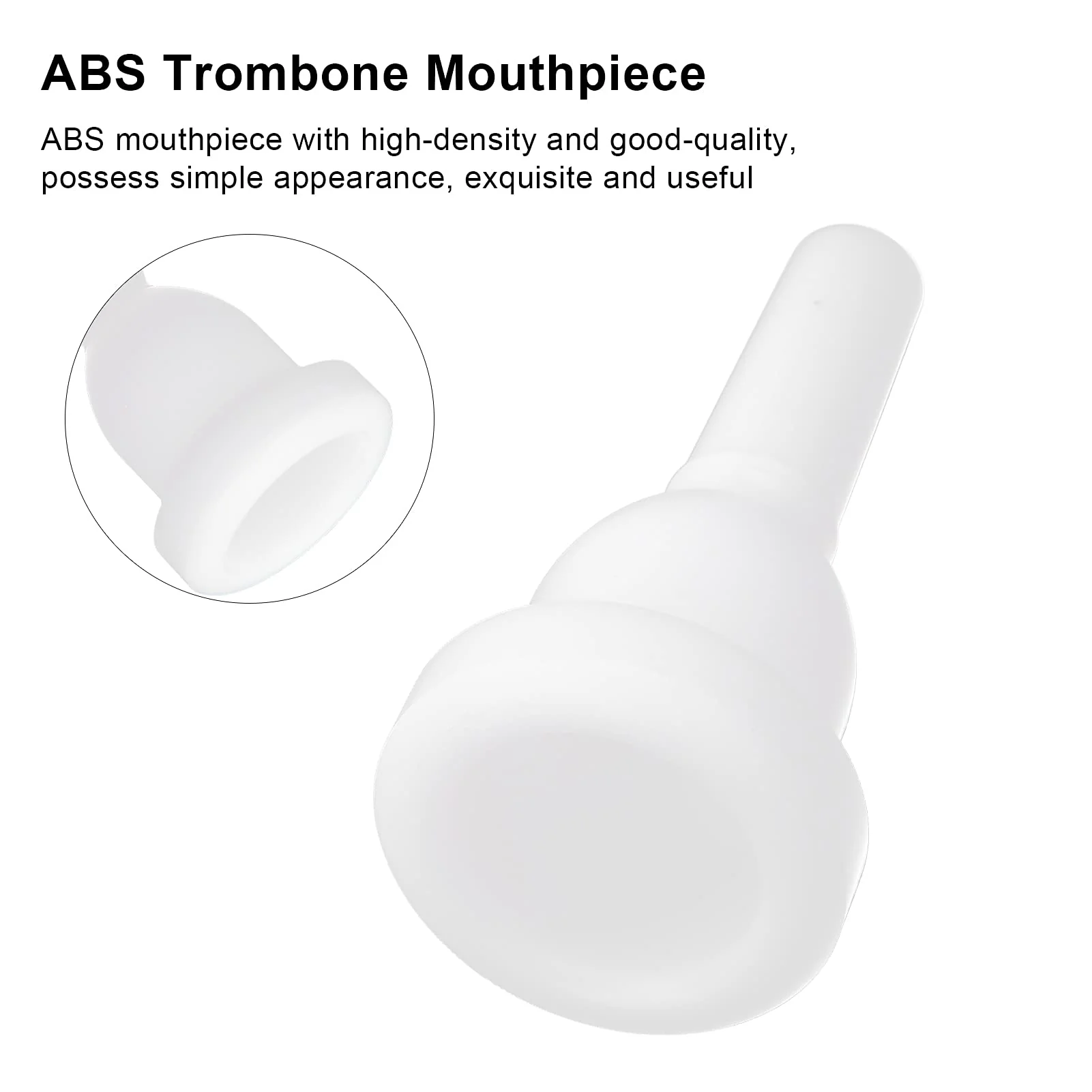 Trombone Mouthpiece, White Professonal Pure Sound Labor‑Saving ABS Plastic Trombones Mouth for Players for Wind Instrument for Performance for Practice - Image 6