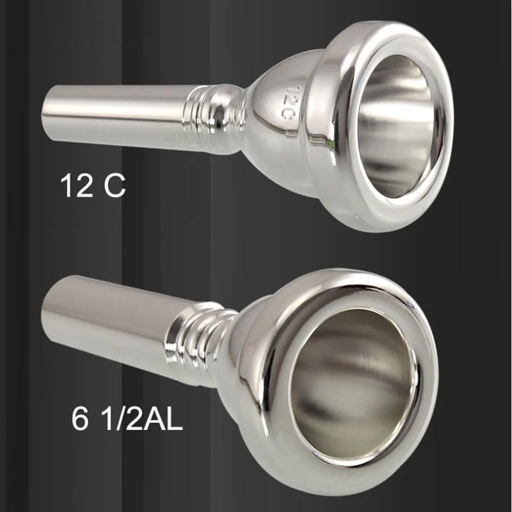 Trombone Silver Plated Mouthpiece (6 1/2AL) Baritone Euphonium Mouth Piece Replacement Musical Instruments Accessories (Silver 6 1/2AL) - Image 5