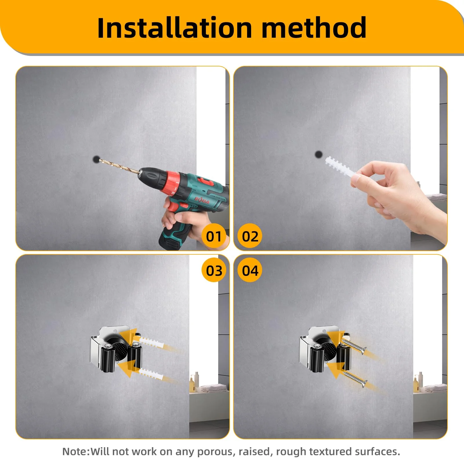Trukafie Pack of 12 Broom Holder Wall Tool Holder Stainless Steel Garden Tools Tool Holder Wall Garden Tool Holder for Garden Kitchen Bathroom Garage Shovel Mop - Image 6