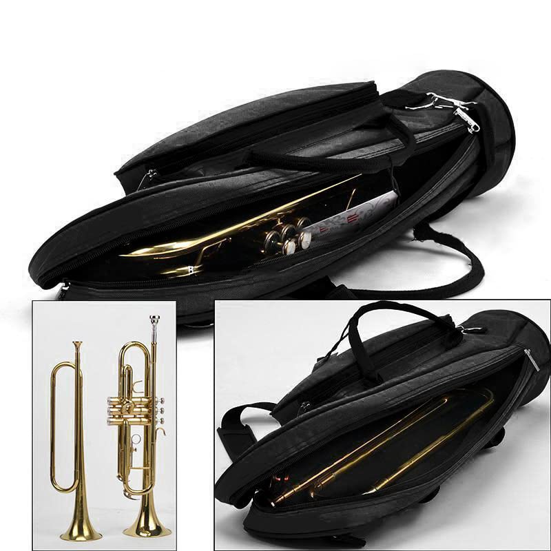Trumpet Carrying Bag Thick Padded Durable Waterproof Trumpet Gig Bag Portable Shoulder Instrument Case black - Image 7
