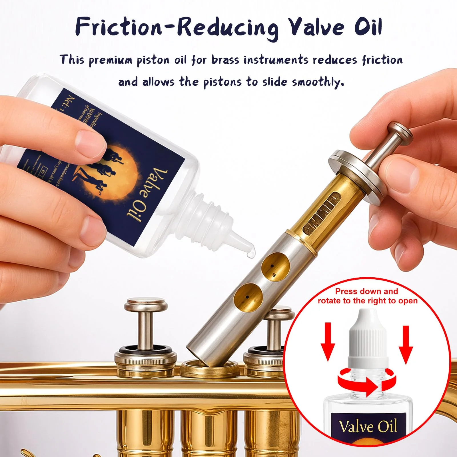 Trumpet Cleaning Kit, Clean and Care Horn, Trumpet Valve Oil Kit with Valve Oil, Slide Grease, Cork Grease, Cleaning Cloth, Mouthpiece/Valve/Bore Brushes, Polishing Cloth - Image 5
