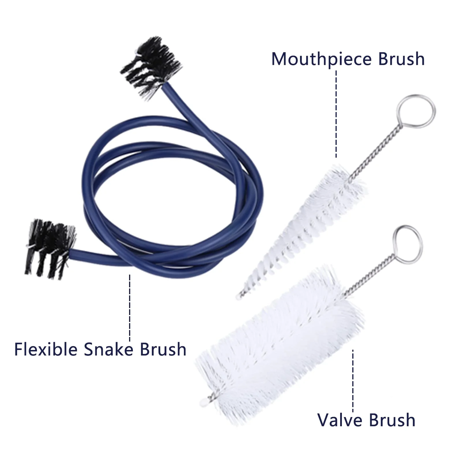Trumpet Cleaning Kit, Trumpet Maintenance Care Kit, Includes Mouthpiece Brush, Valve Brush and Flexible Snake Brush - Image 3