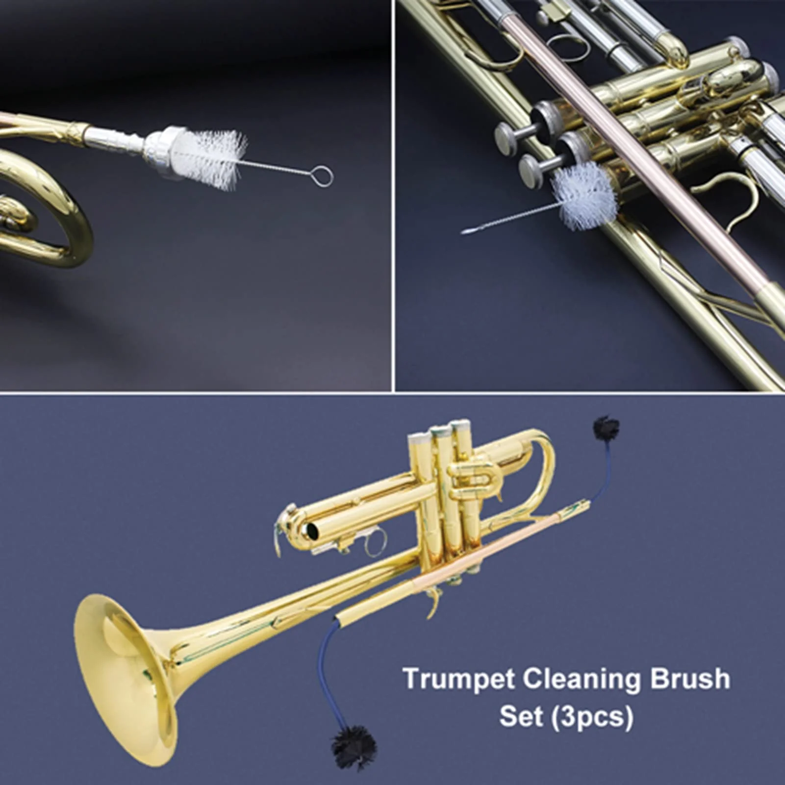 Trumpet Cleaning Kit, Trumpet Maintenance Care Kit, Includes Mouthpiece Brush, Valve Brush and Flexible Snake Brush - Image 4