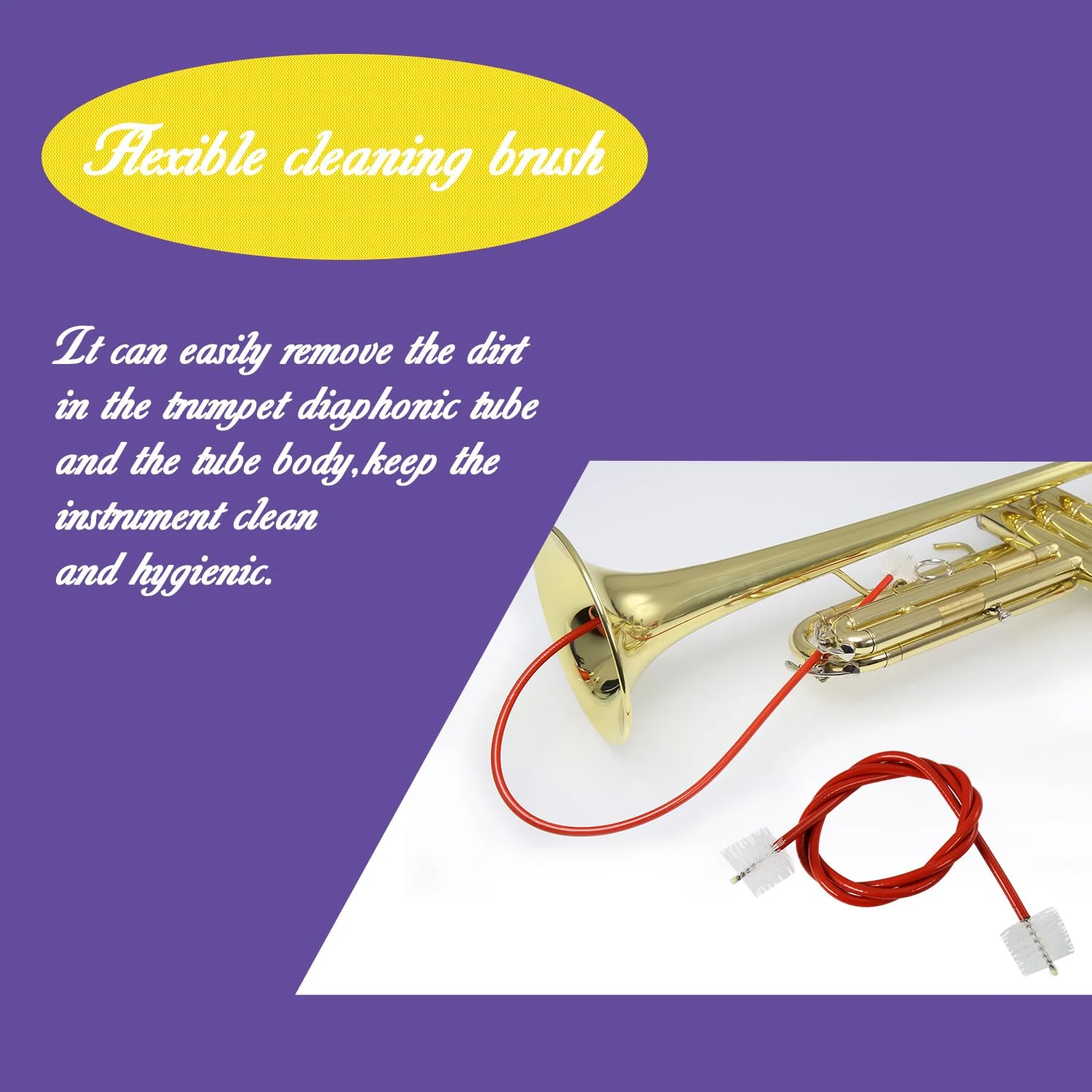 Trumpet Cleaning Kit - Trumpet (Short) Cleaning and Maintenance Kit - Multifunctional Trumpet Care Kit: Valve Oil x2, Cork Grease, Cleaning Cloth, Mouthpiece, Cleaning Brush, Gloves trumpet cleaning kit - Image 4