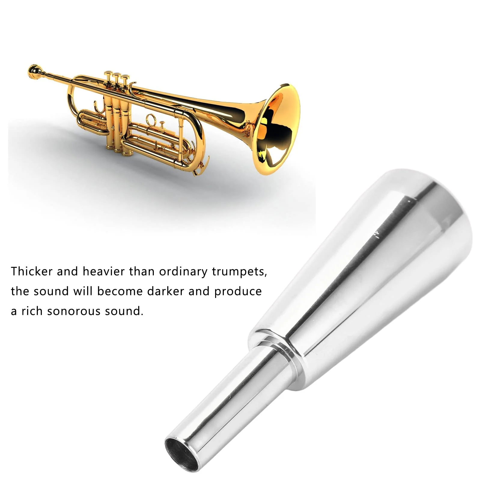 Trumpet Mouthpiece, 3C Metal Long Lasting Luster Thicker Heavier Replacement Mouthpiece Silver/Gold Optional Sportinggoods Wind Instrument Accessories(Silver?¨º? - Image 4