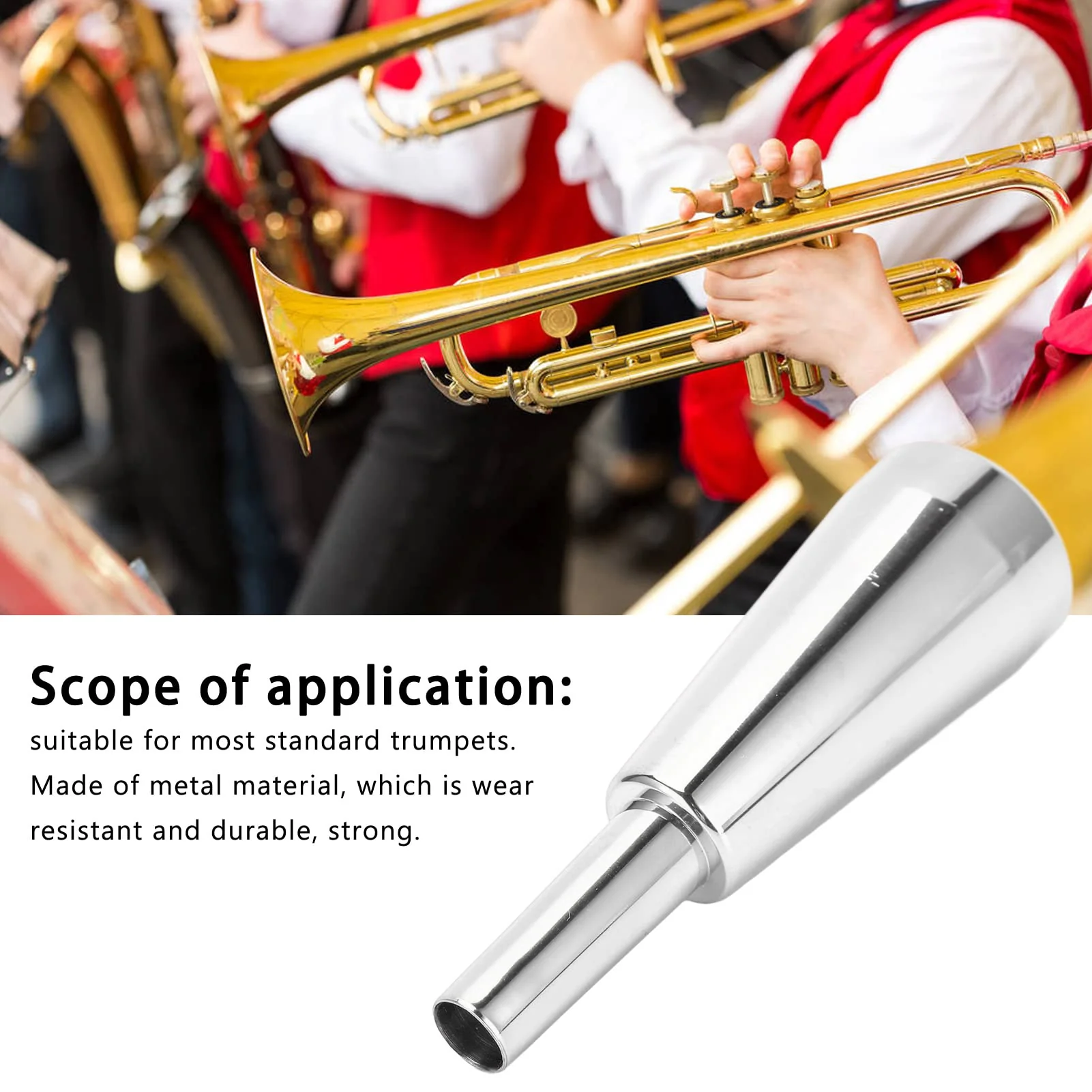 Trumpet Mouthpiece, 3C Metal Long Lasting Luster Thicker Heavier Replacement Mouthpiece Silver/Gold Optional Sportinggoods Wind Instrument Accessories(Silver?¨º? - Image 5