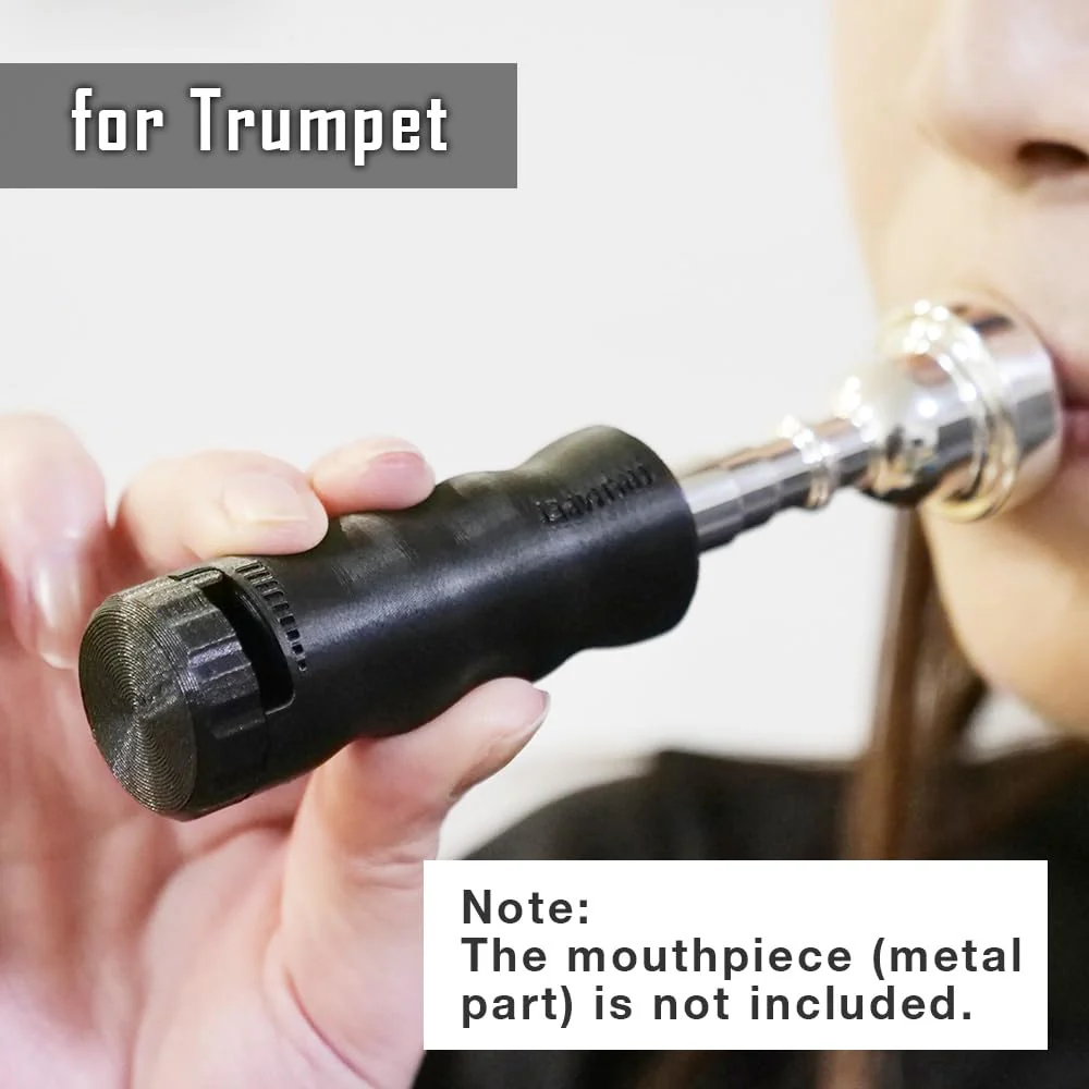 Trumpet Mouthpiece Buzzing Practice Tool – Anywhere Practice & Warm-up – One-Touch Adjustable Resistance - BRASS BUZZ TRAINER (Black) Black - Image 5