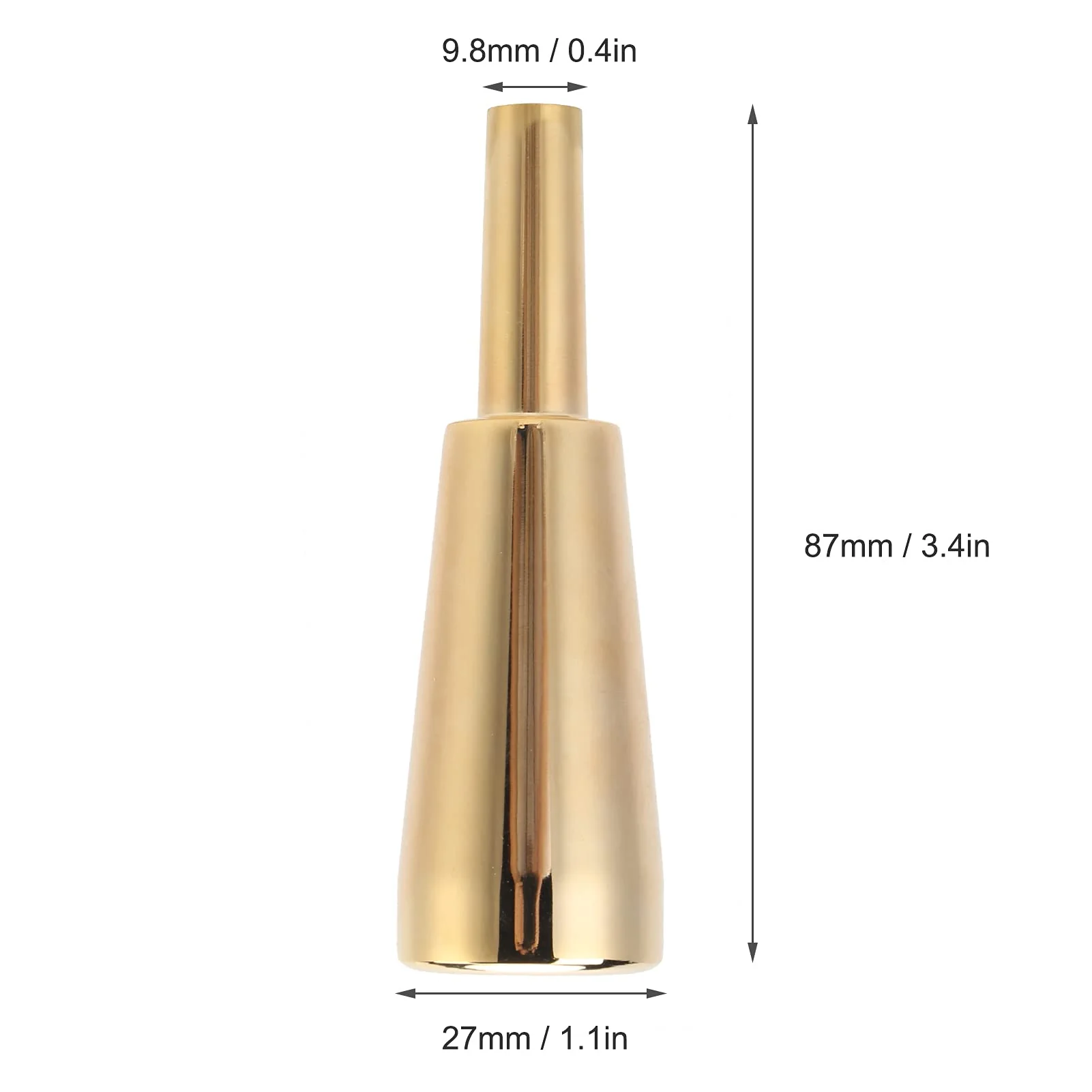 Trumpet Mouthpiece, Heavy Duty Cone Metal Wind Musical Instrument Parts Performance Accessories (Gold) - Image 5