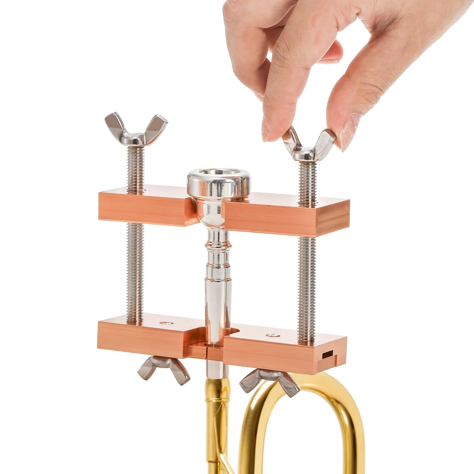 Trumpet Mouthpiece Puller Tool, Professional Rose Gold Mouthpiece Remover, Adjustable Aluminium Trombone Horn Repair Tools for Wind Instrument Baritone Euphonium Mellophone - Image 5