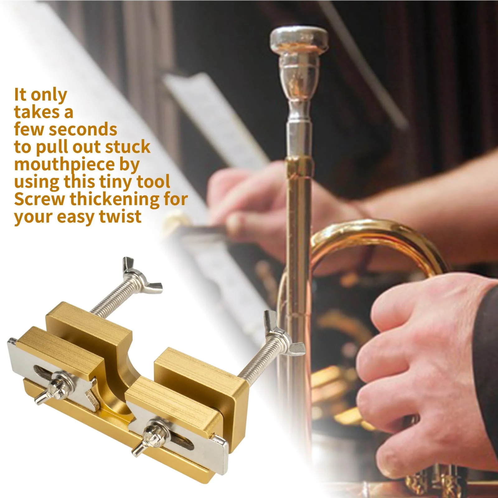 Trumpet Mouthpiece Remover Adjustable Mouthpiece Puller Tool for Brass Wind Instruments Trumpet Trombone Horn by Eison - Image 4