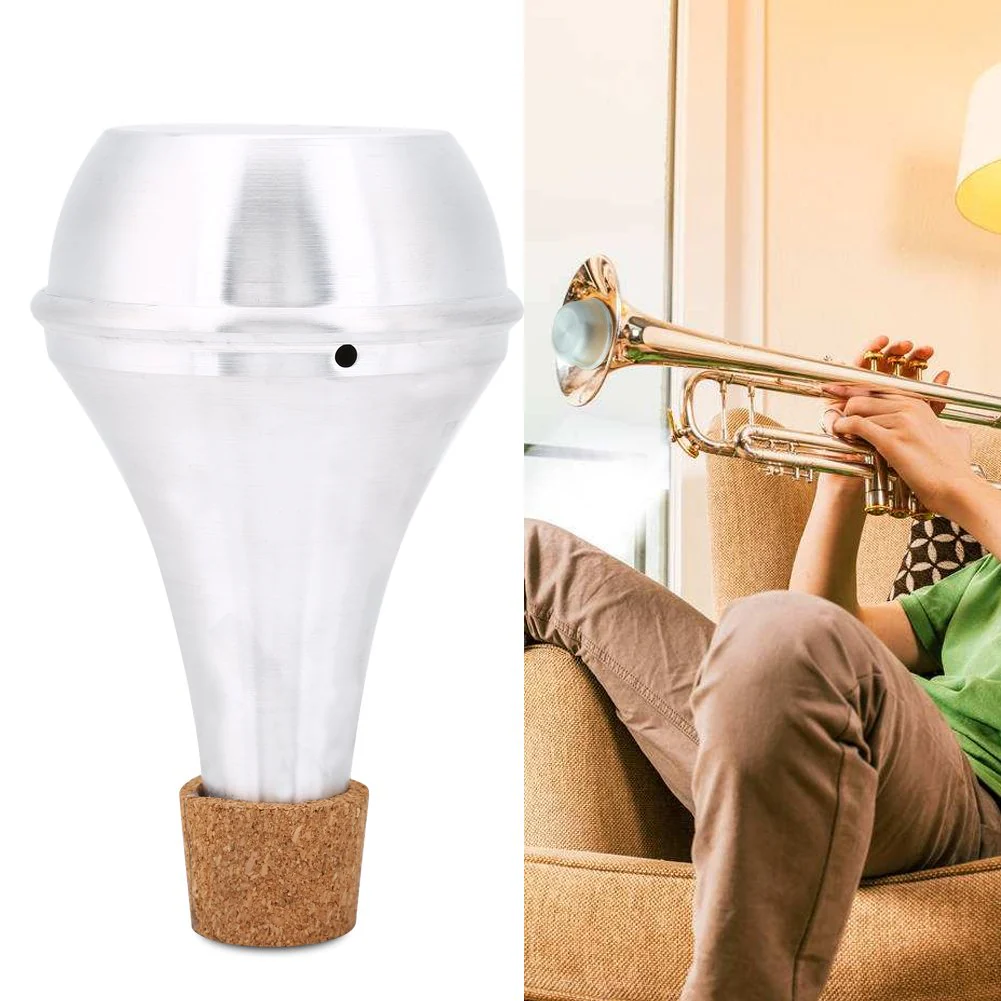Trumpet Mute Practice Aluminum Alloy & Cork Brasses Musical Instrument Lightweight Parts Cordrope Wind Instrument Accessories - Image 2
