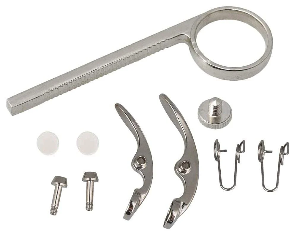 Trumpet Repair Kit Trumpet Finger Buttons Valve Cap Screw Drain Valve Key Piston Spring Trumpet Valve Replacement Parts Silver - Image 3