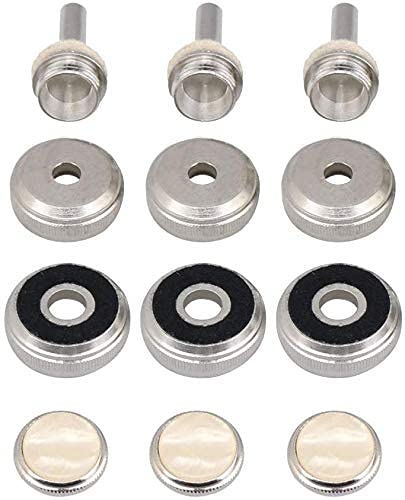 Trumpet Repair Kit Trumpet Finger Buttons Valve Cap Screw Drain Valve Key Piston Spring Trumpet Valve Replacement Parts Silver - Image 4