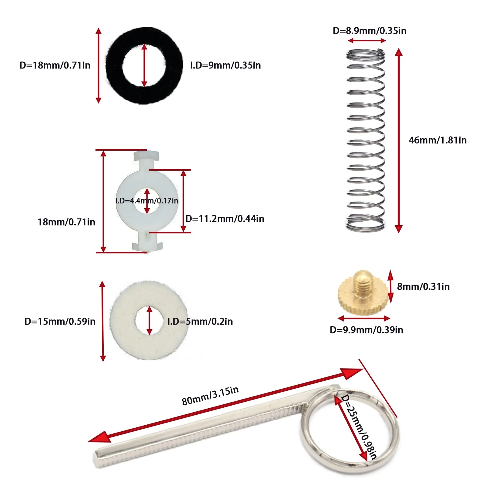 Trumpet Repair Kit, Trumpet Repair Replacement Parts, Gold Trumpet Valve Cap Buttons Trumpet Valve Spring Screw Parts for Daily Repair of Wind Instrument - Image 2