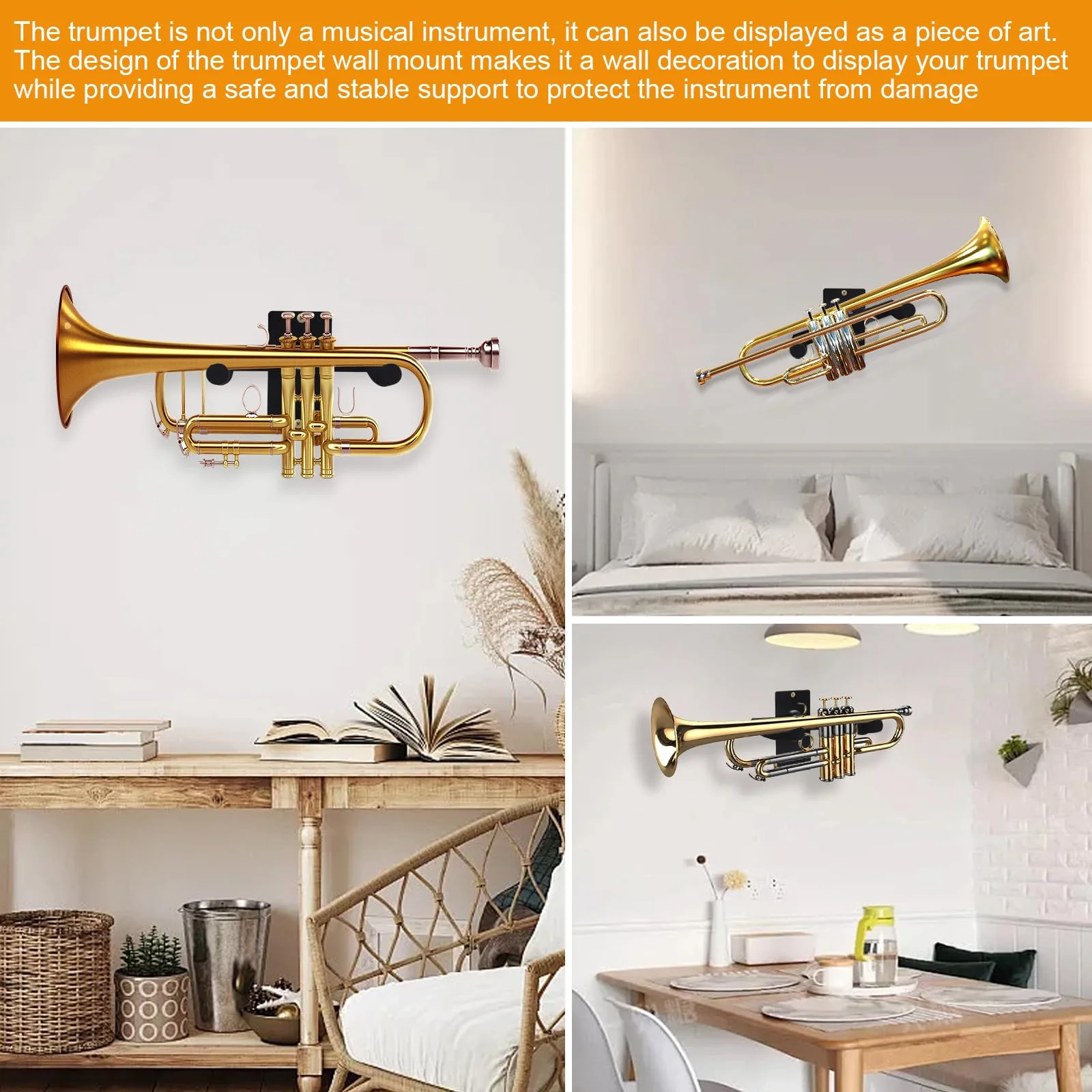Trumpet Stand, Trumpet Wall Mount ,Adjustable Trumpet Holder for all Trumpets Including Piccolo and Pocket Trumpet - Image 7