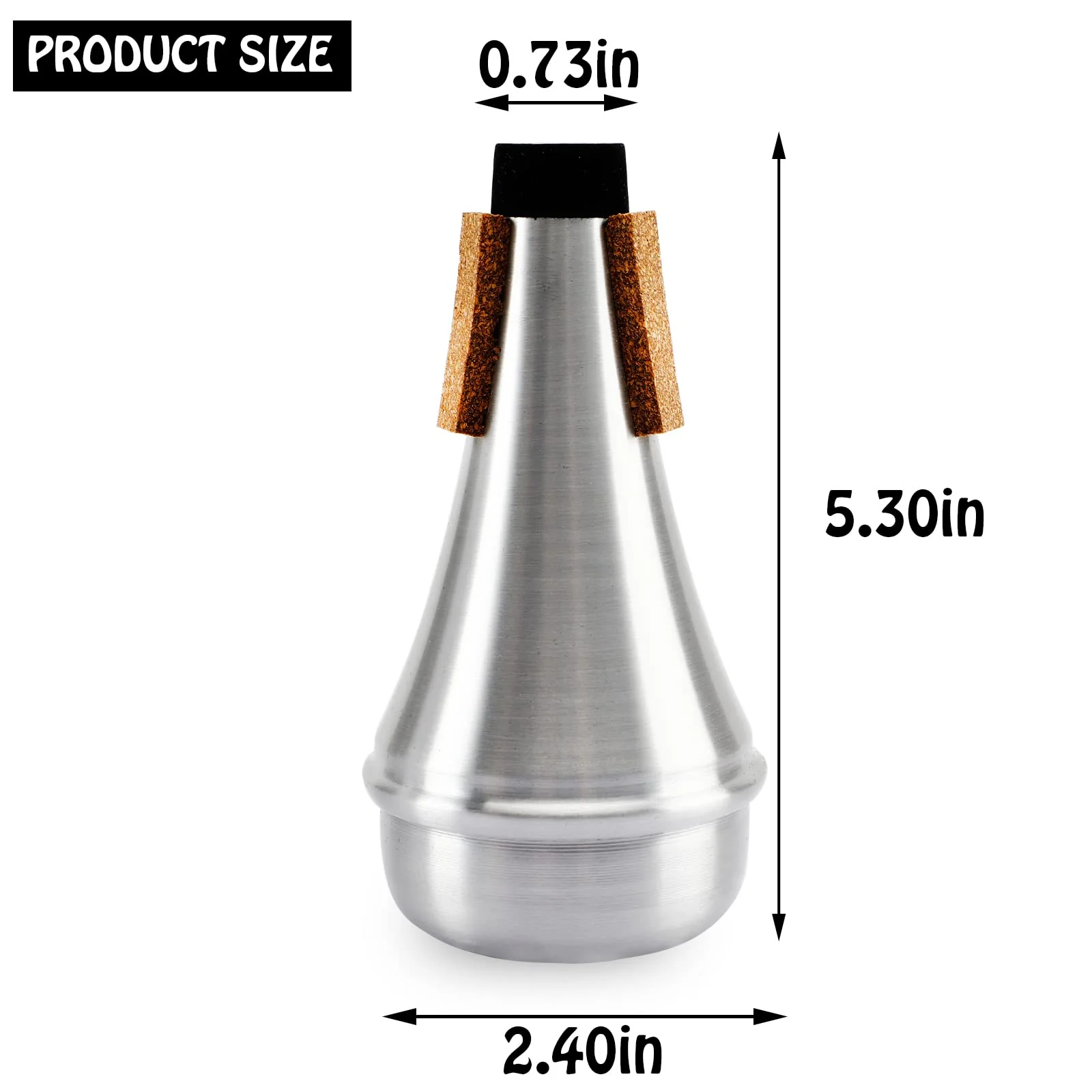 Trumpet Straight Mute, Mini Cup Mute for 3C 5C 7C Bach Trumpet Practice Mouthpiece Beginner Baritone Horn Trumpet Accessories, Bugle Cornet Kids Trombone Mellophone Brass Instruments Universal Mutes - Image 5