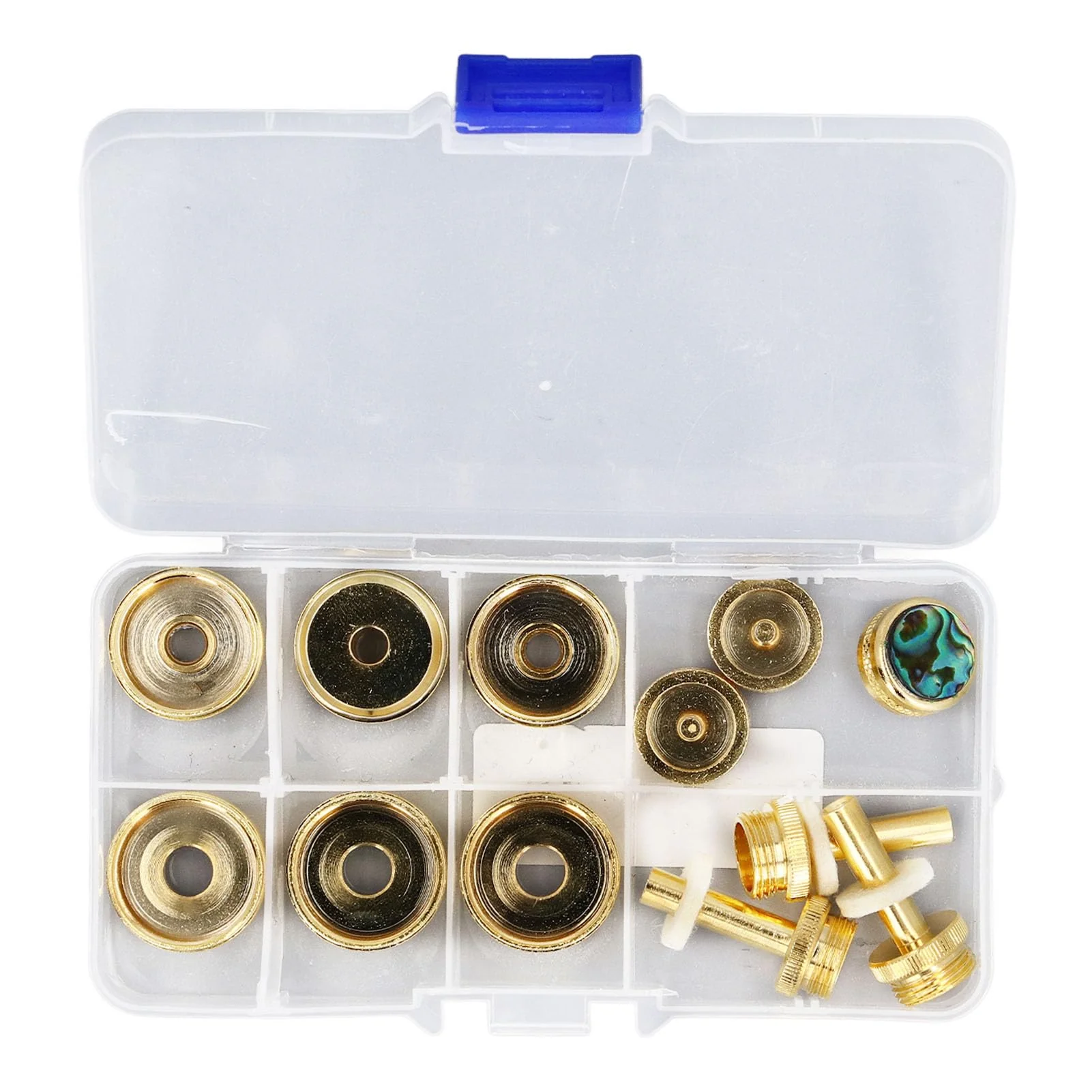 Trumpet Valve Finger Button Cap and Rod Set, with Abalone Shell for Repair Replacement for Old Parts Easy Installation Exquisite Button Sturdy Metal - Image 2