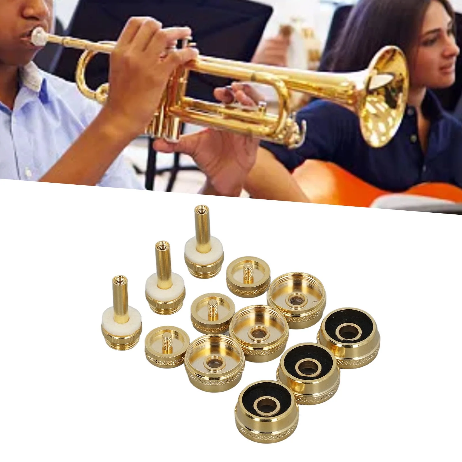 Trumpet Valve Finger Button Cap and Rod Set, with Abalone Shell for Repair Replacement for Old Parts Easy Installation Exquisite Button Sturdy Metal - Image 8