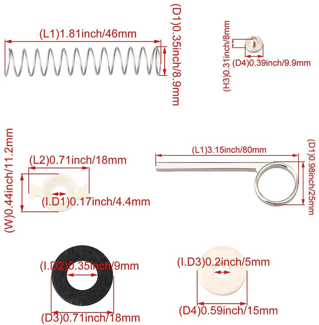 Trumpet Valve Repair Kit with Piston Guides Spring Felt Washer Water Key Spit Valve Cork Pads Instruments Accessories 28Pcs - Image 2