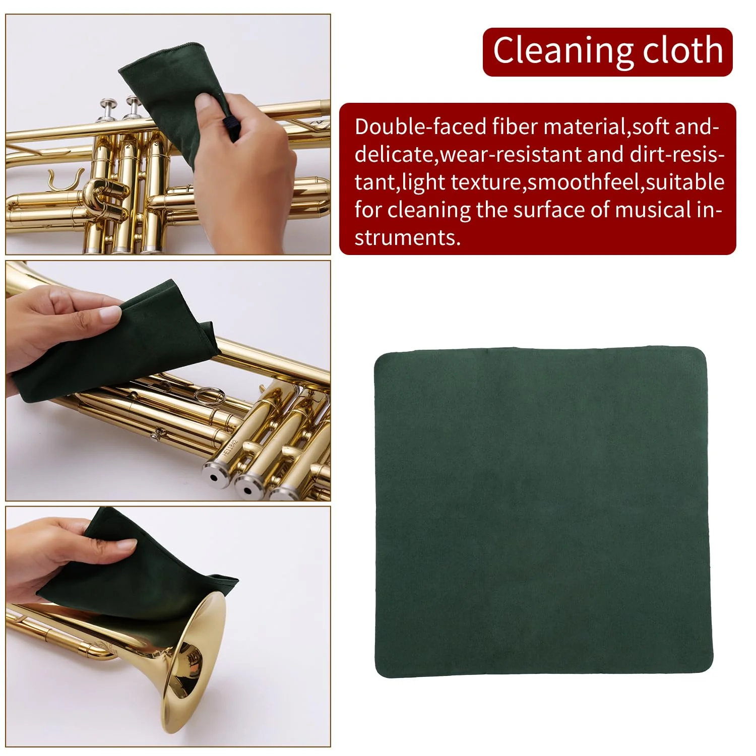 Trumpet(Cornet) Cleaning Care Kit: Valve Oil/Piston Oil, Tuning Slide Grease Oil, Snake Brush, Piston Brush, Mouthpiece Brush, Dust Brush, Cleaning Cloth–for All Musicians or Students - Image 7