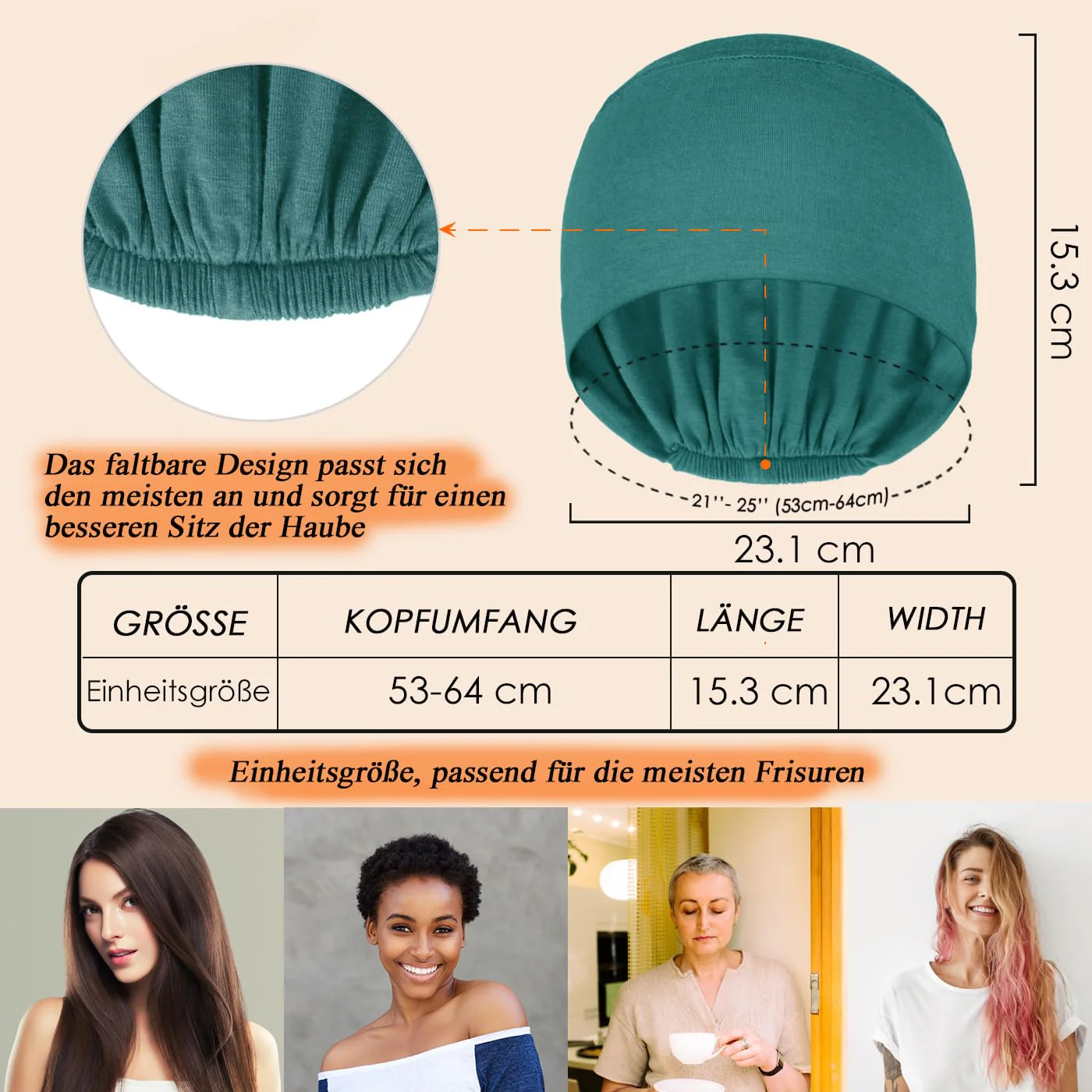 TSKNOMO 4 Pieces Chemo Headwear for Women Chemo Caps Sleep Cap for Hair Loss Black + Grey Green + Light Blue + Pink - Image 2