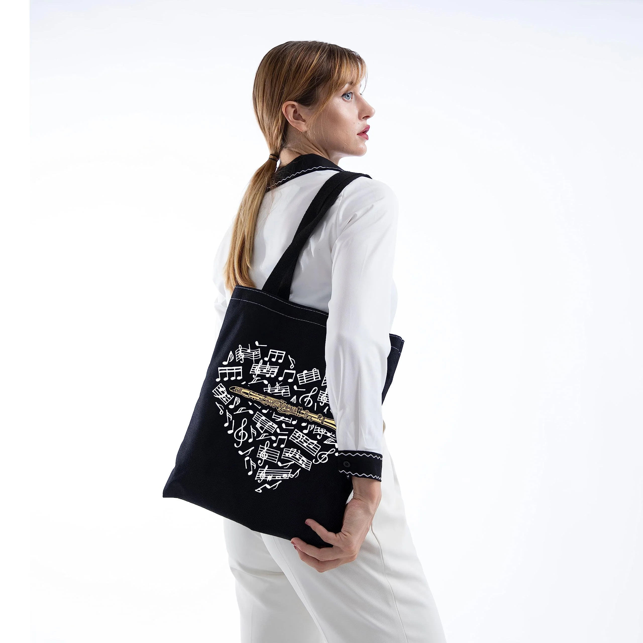 TSOTMO Clarinetist Tote Bag Music Lover Gift Music Recording Studio Gift Clarinet Gift For Women Clarinet Tote - Image 4