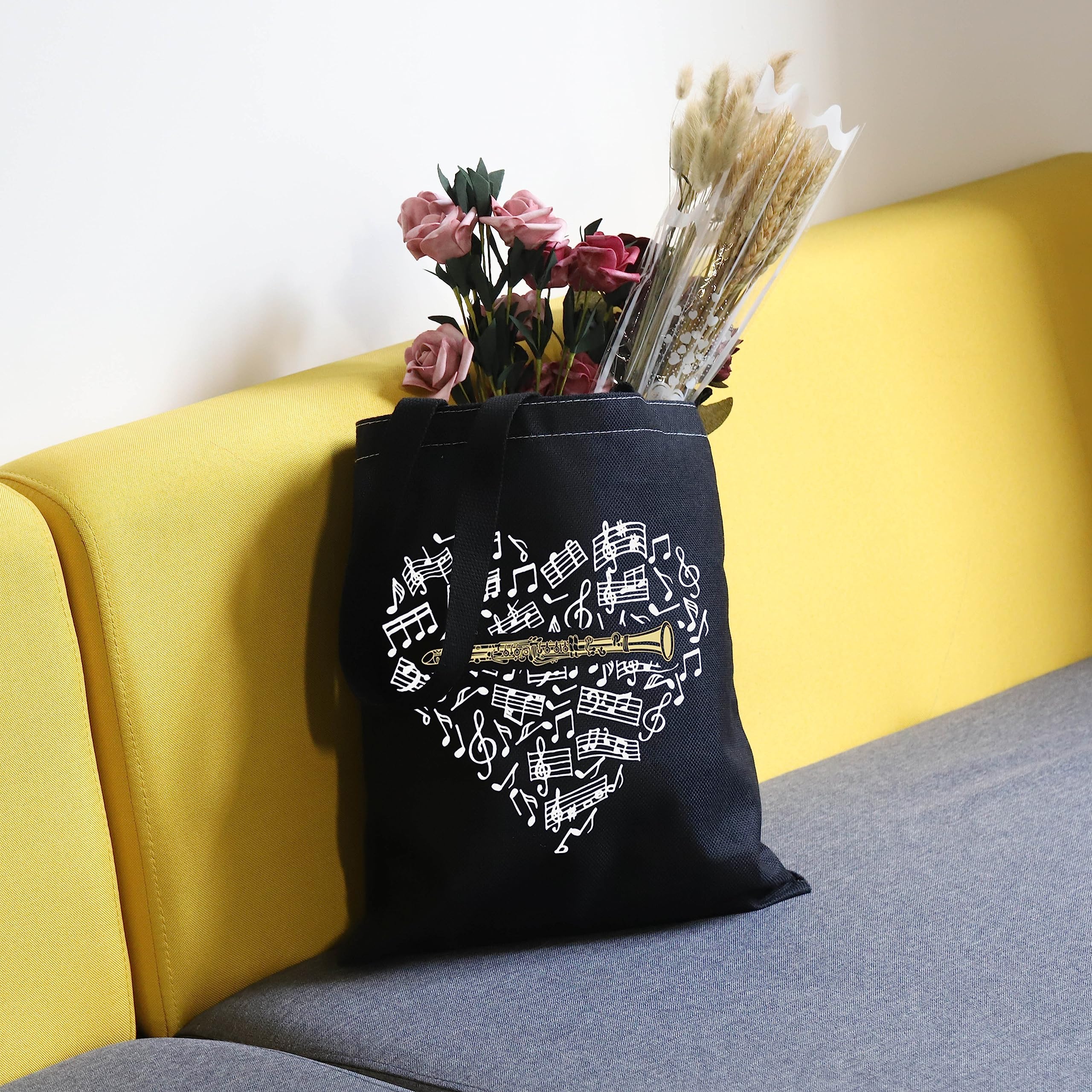 TSOTMO Clarinetist Tote Bag Music Lover Gift Music Recording Studio Gift Clarinet Gift For Women Clarinet Tote - Image 7