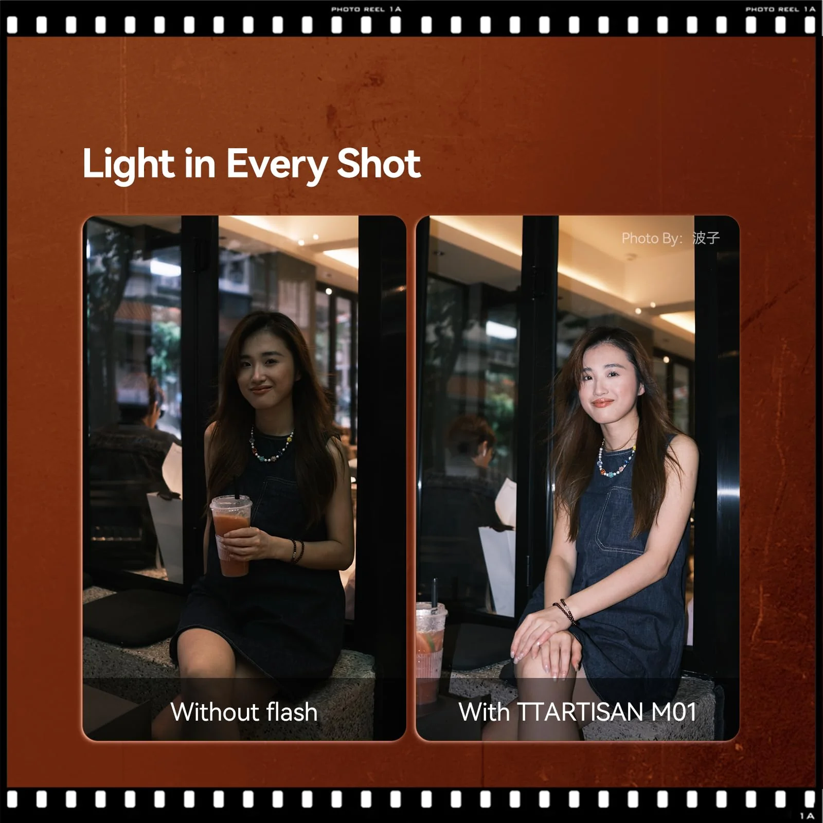 TTARTISAN M01 On-Camera Flash, Mini Flash Speedlite for Hot Shoe Camera, Lightweight Xenon Flash Light with 4 Power Level GN12 5600K±200K Compact Retro Camera (1) - Image 3