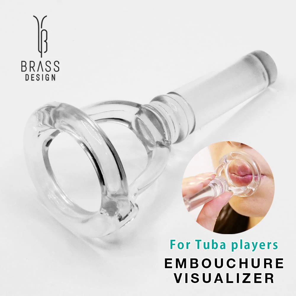 Tuba Embouchure Visualizer (Clear Design) – Mouthpiece Practice Tool – BRASS DESIGN [Rim Diameter: 1.22" / 31.0mm] 1.22" (31.0mm) - Image 2