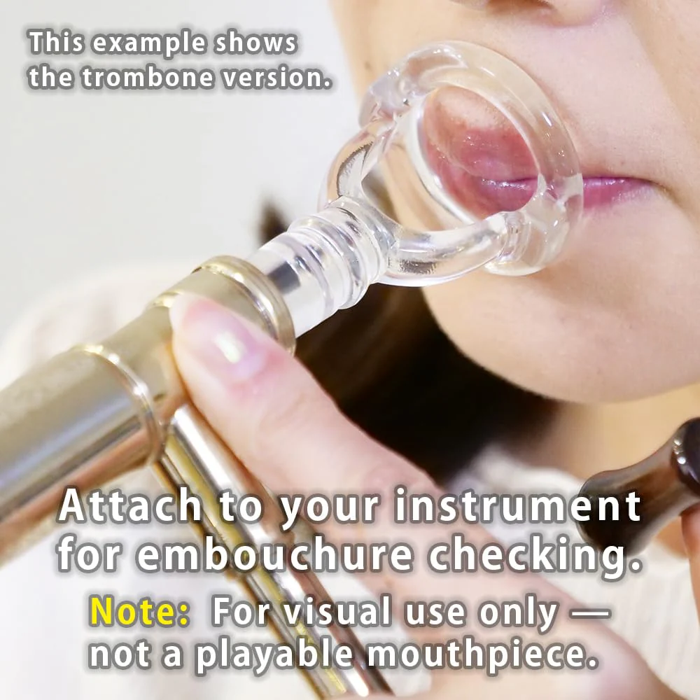 Tuba Embouchure Visualizer (Clear Design) – Mouthpiece Practice Tool – BRASS DESIGN [Rim Diameter: 1.22" / 31.0mm] 1.22" (31.0mm) - Image 6