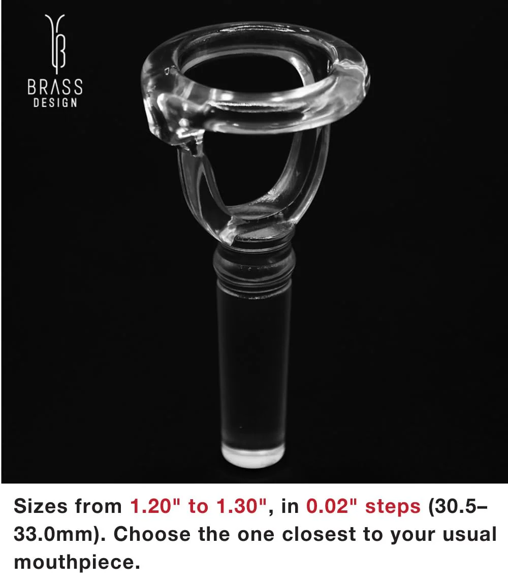 Tuba Embouchure Visualizer (Clear Design) – Mouthpiece Practice Tool – BRASS DESIGN [Rim Diameter: 1.22" / 31.0mm] 1.22" (31.0mm) - Image 7