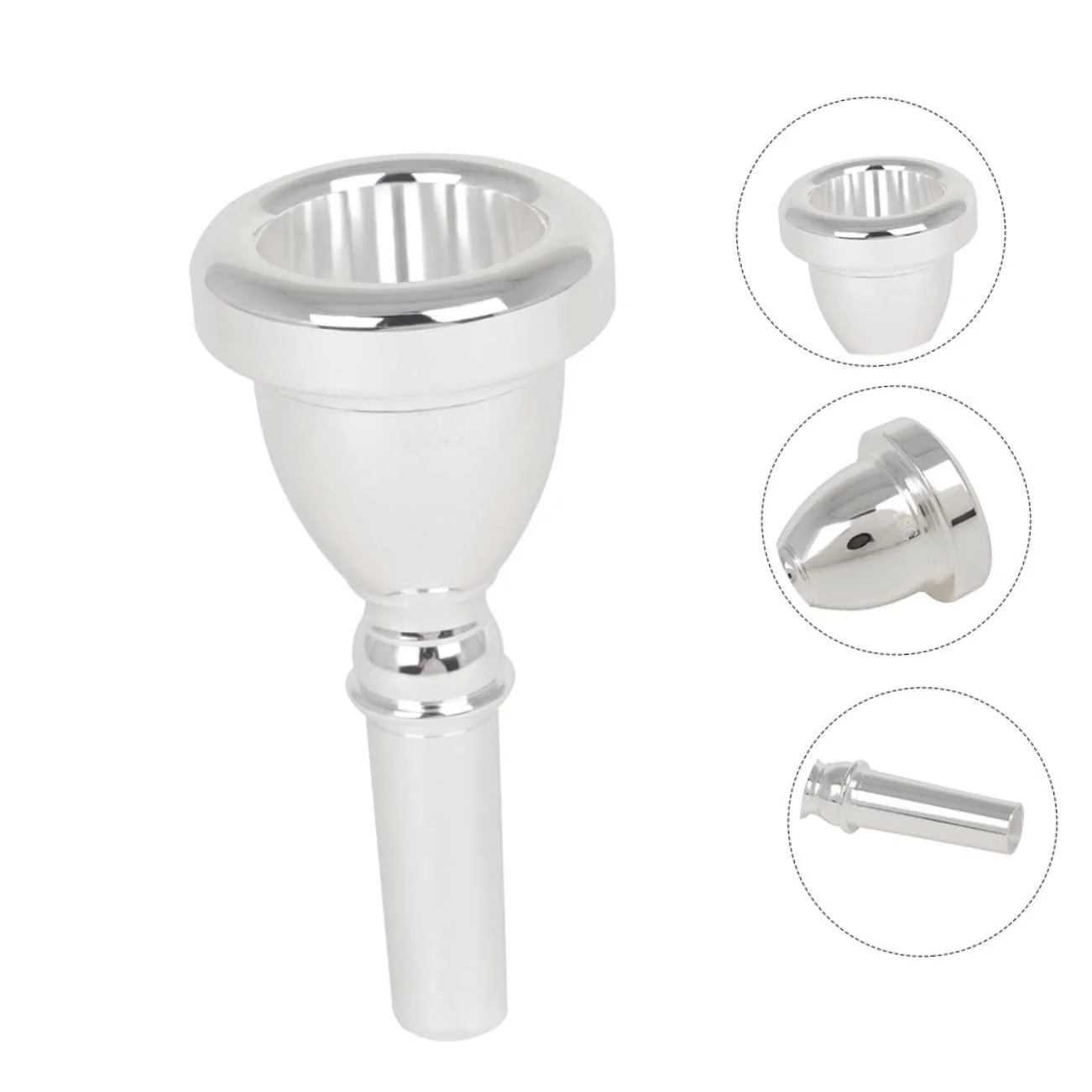 Tuba Mouthpieces Brass Saxophone Accessories Music Player Trumpet Accessories Plated Tuba Musical Replacement Tuba Part Replacement 18c 4.7X4.7X10CM Silver - Image 4