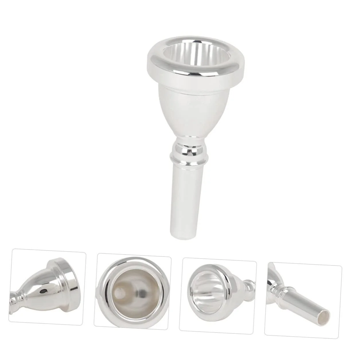 Tuba Mouthpieces Brass Saxophone Accessories Music Player Trumpet Accessories Plated Tuba Musical Replacement Tuba Part Replacement 18c 4.7X4.7X10CM Silver - Image 5