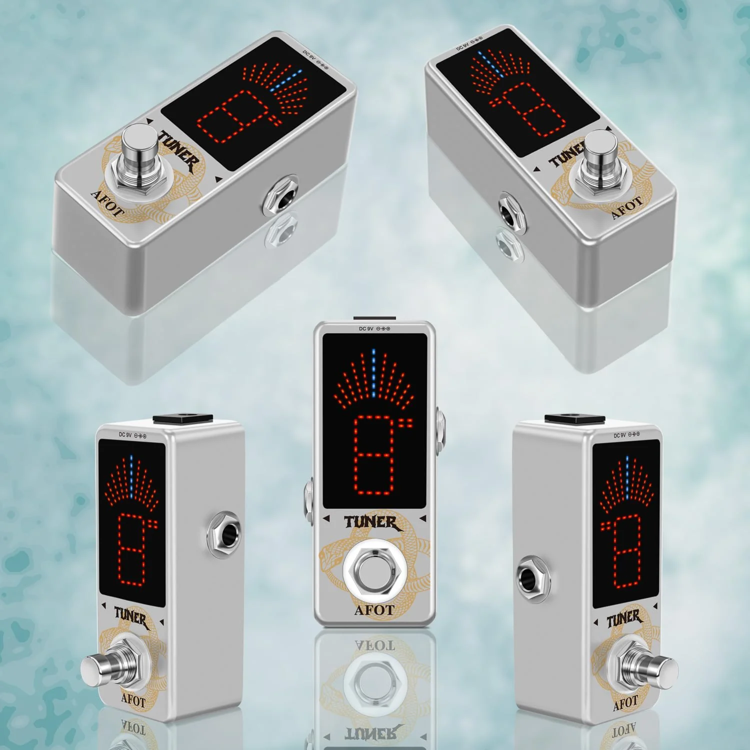 Tuner Pedal,Chromatic Guitar Tuner Pedal Fast and Accuate Tuner for High Precision ± 1 Cent with Pitch Indicator for Electric Guitar and Bass True Bypass White Tuner - Image 8