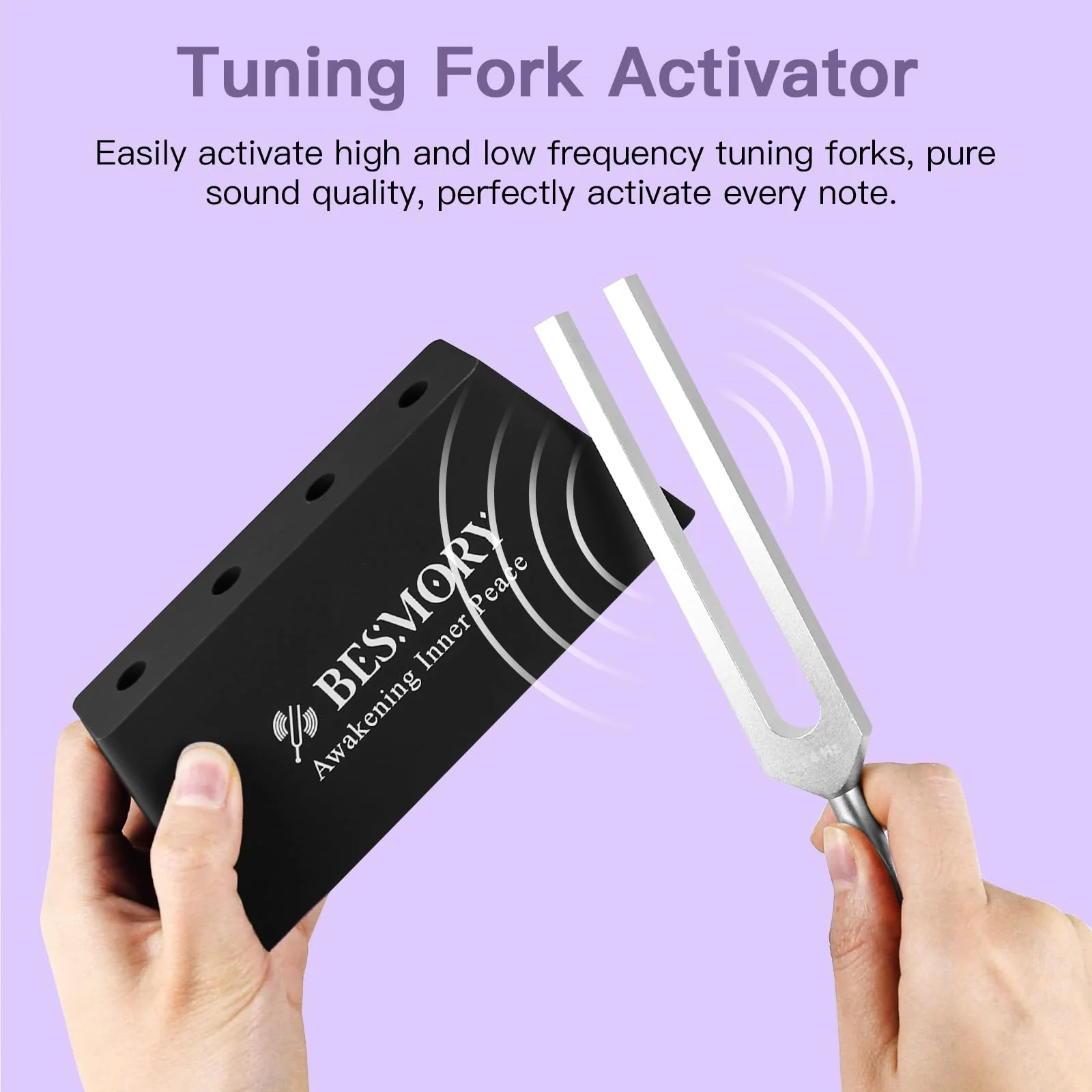 Tuning Fork Activator & Stand 2 In1 - Steady Base, Minimal Noise, Continuous Tone, Compatible with Various Tuning Forks for Healing/Chakra Instrument Maintenance/Yoga & Meditation Accessories (black) black - Image 3