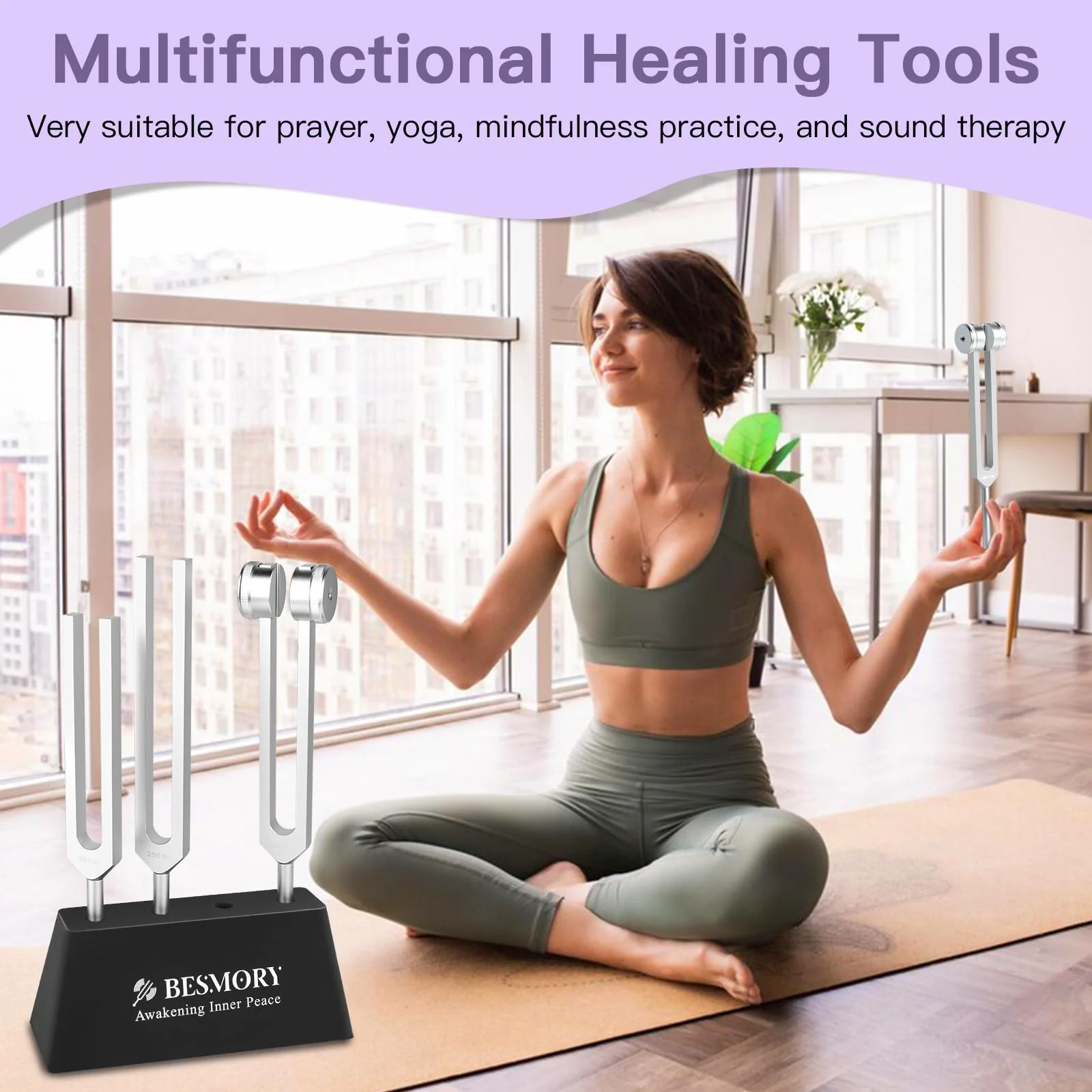 Tuning Fork Activator & Stand 2 In1 - Steady Base, Minimal Noise, Continuous Tone, Compatible with Various Tuning Forks for Healing/Chakra Instrument Maintenance/Yoga & Meditation Accessories (black) black - Image 5