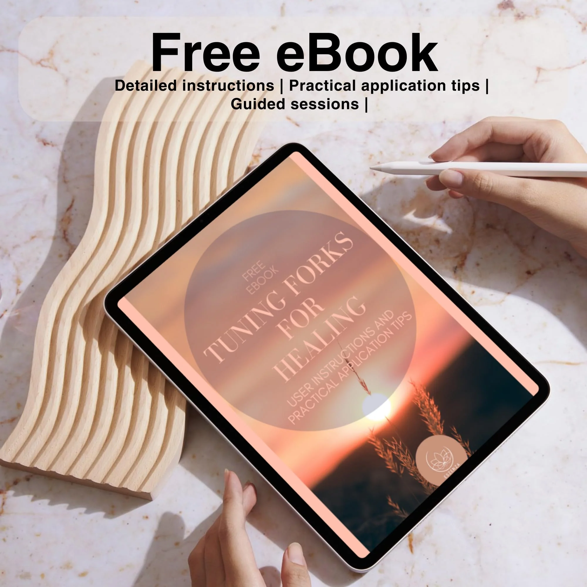 Tuning Forks for Healing Set – 128 Hz, 136.1 Hz, 256 Hz, 384 Hz Sound Healing Instruments with Bamboo Display Tray and User Guide for Sound Therapy, Meditation, Chakra Healing & Sound Bath Rituals - Image 5
