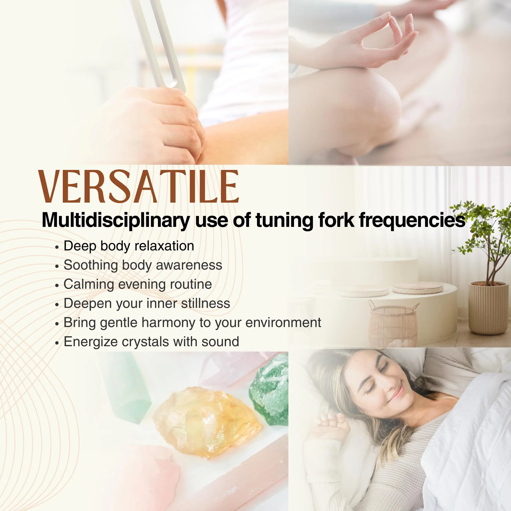 Tuning Forks for Healing Set – 128 Hz, 136.1 Hz, 256 Hz, 384 Hz Sound Healing Instruments with Bamboo Display Tray and User Guide for Sound Therapy, Meditation, Chakra Healing & Sound Bath Rituals - Image 6