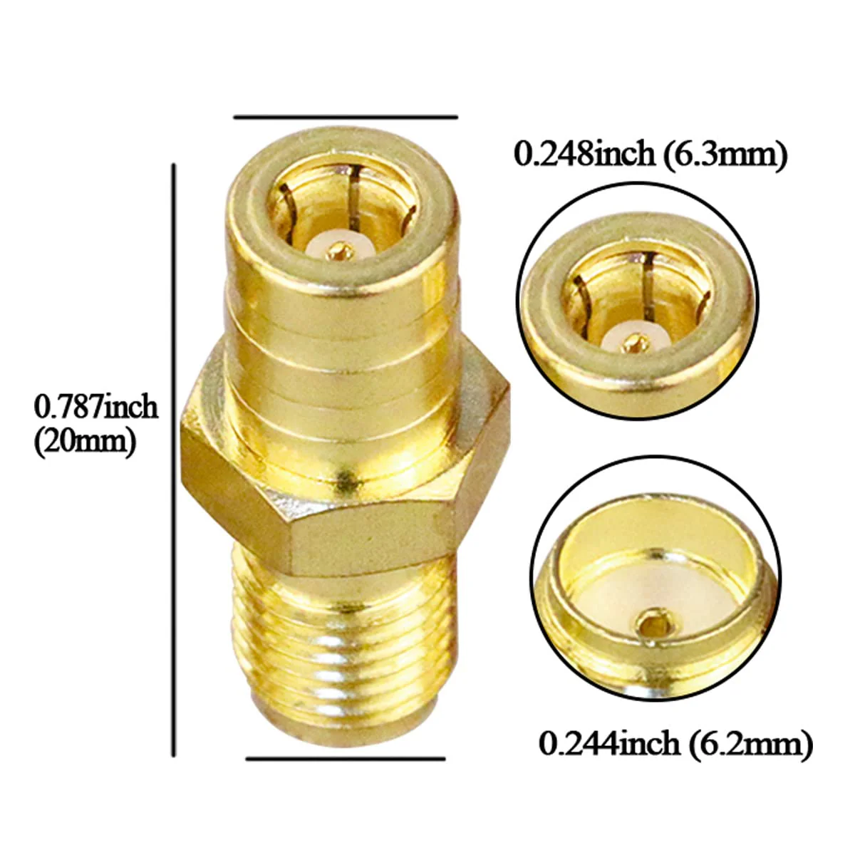 TUOLNK SMA to SMB Adapter SMB Female to SMA Female Coax Connector for Coaxial Cable Radio Antenna 2pcs SMA Female to SMB Female - Image 4