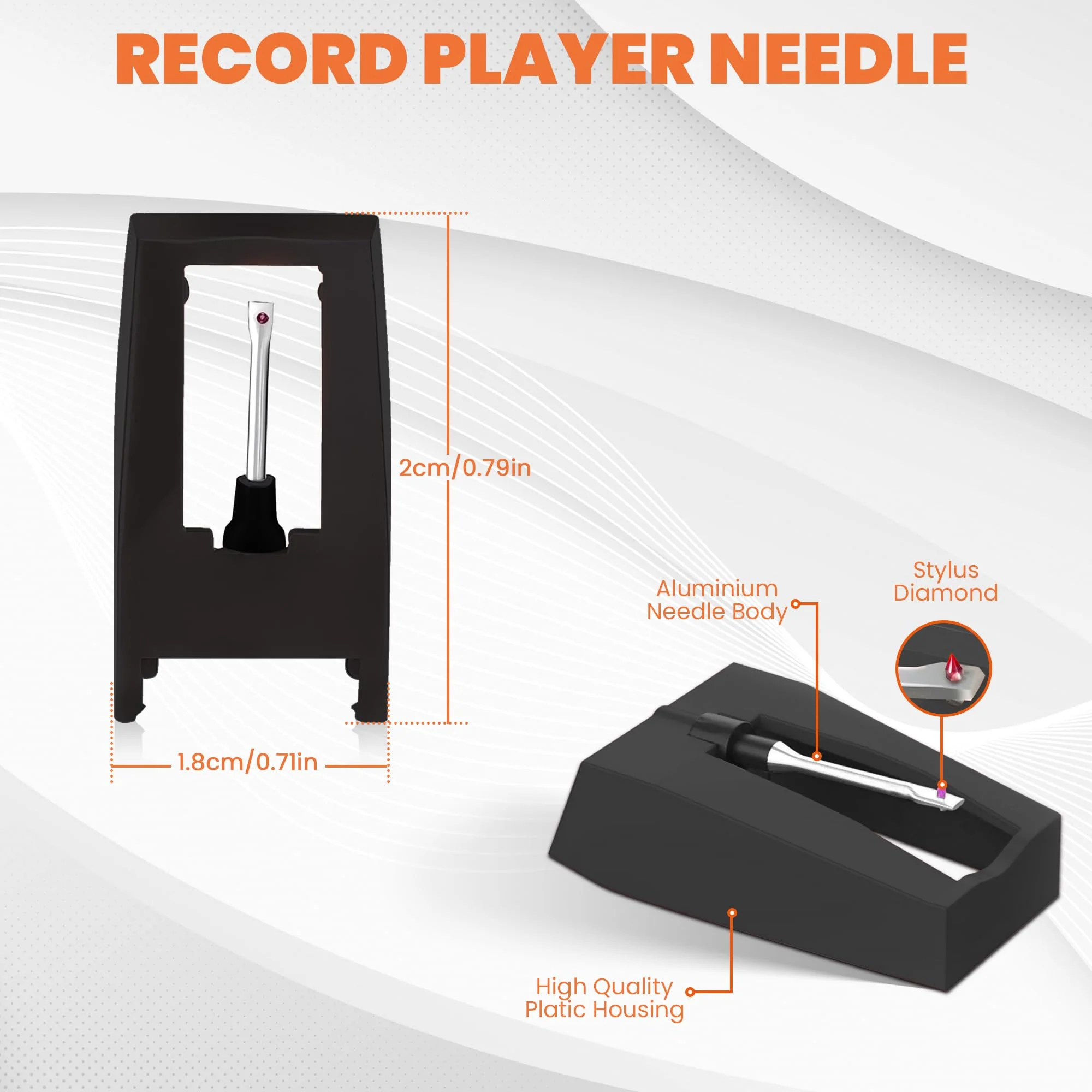 Turntable Needle Replacement - Premium Sapphire Diamond Stylus - Universal Compatibility - Superior Sound Quality - For Vinyl Record Player Turntable - For Turntables, Record Players, Suitcase - Black 3 Pack - Image 7