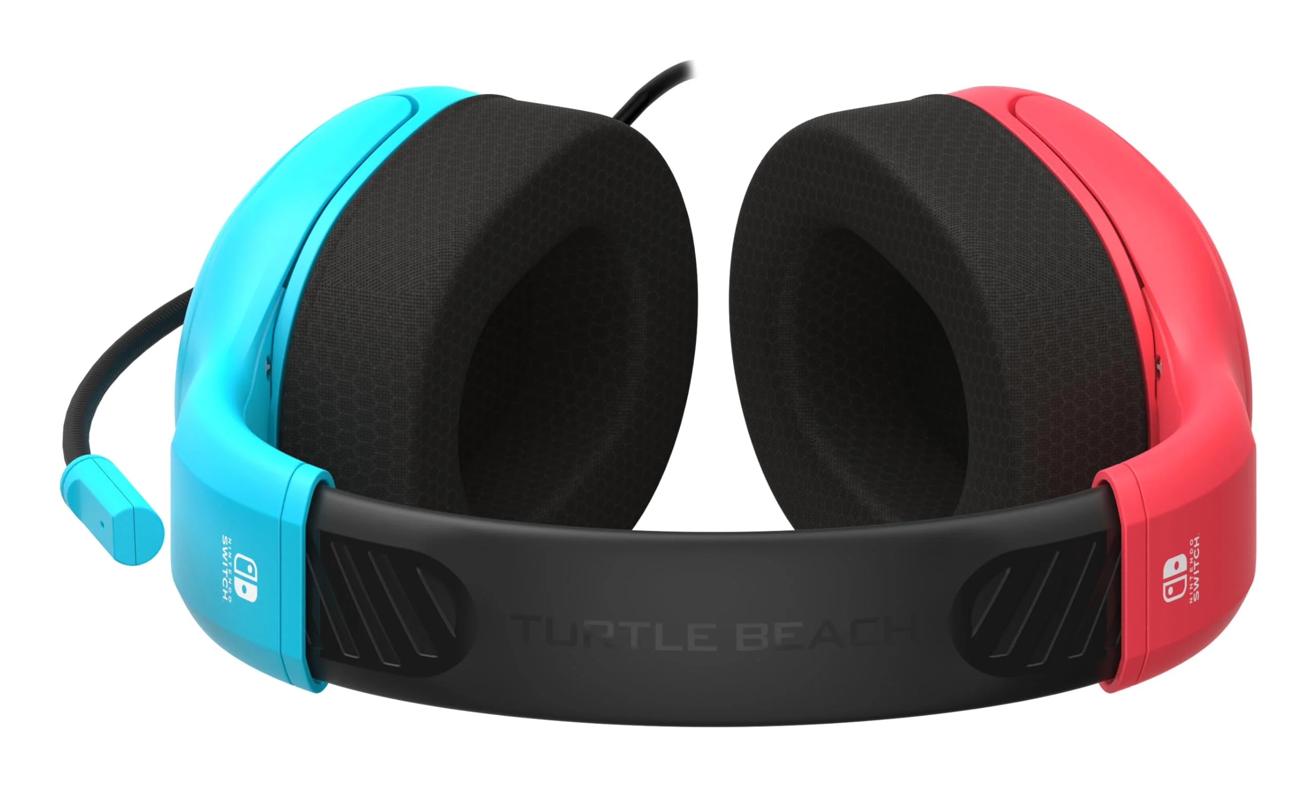 Turtle Beach Airlite Fit Wired Gaming Headset: Officially Licensed for Nintendo Switch, Nintendo Switch 2/Lite/OLED Model - Flip-to-Mute Mic, Over-Ear Comfort Cushions, 40mm Speakers - Neon Blue & Red - Image 4