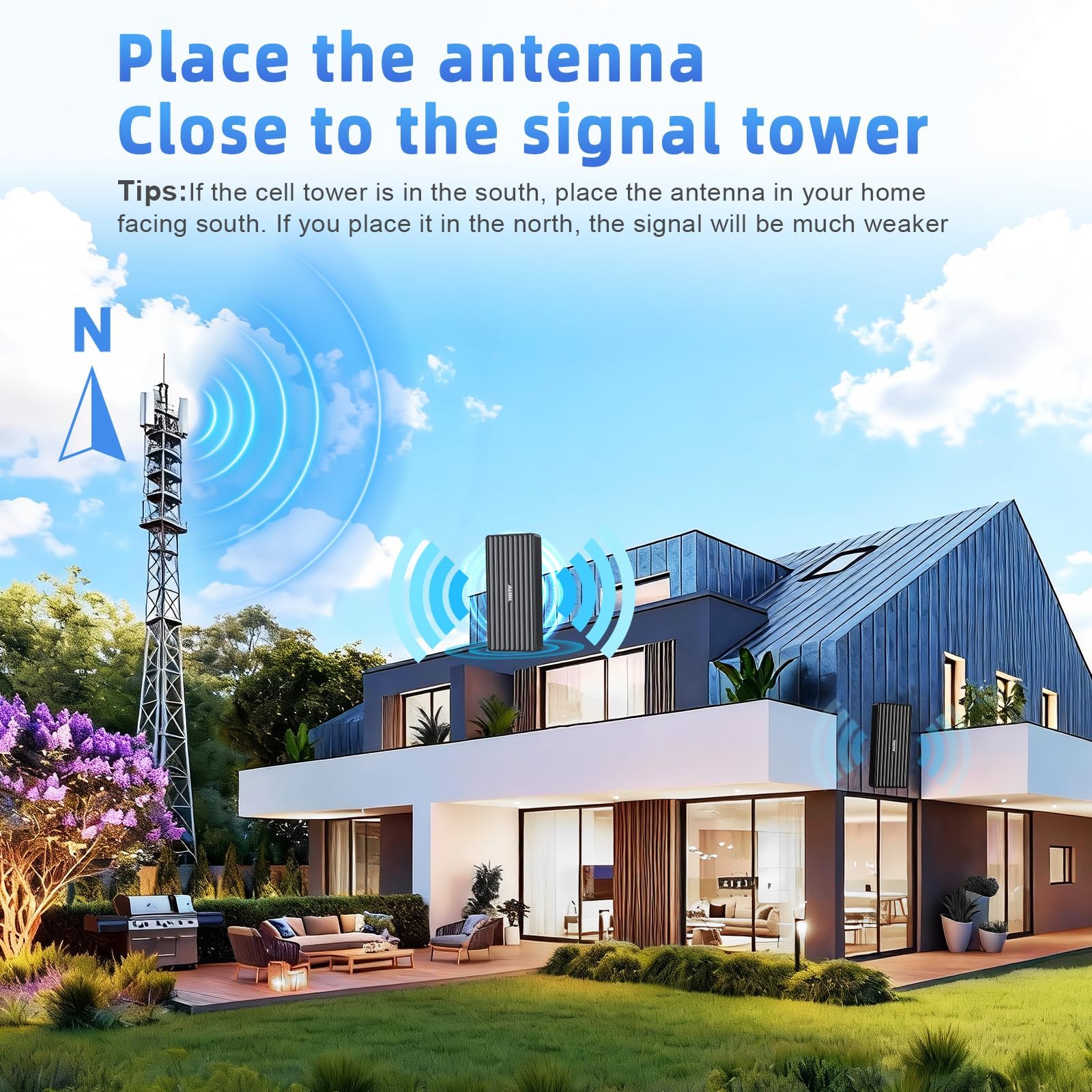 TV Antenna for HD Smart TV Indoor,1000+ Miles Range Digital Outdoor TV Antenna for Free Local Channels, Supports 8K/4K/1080P,33ft Coax Cable Noir - Image 4