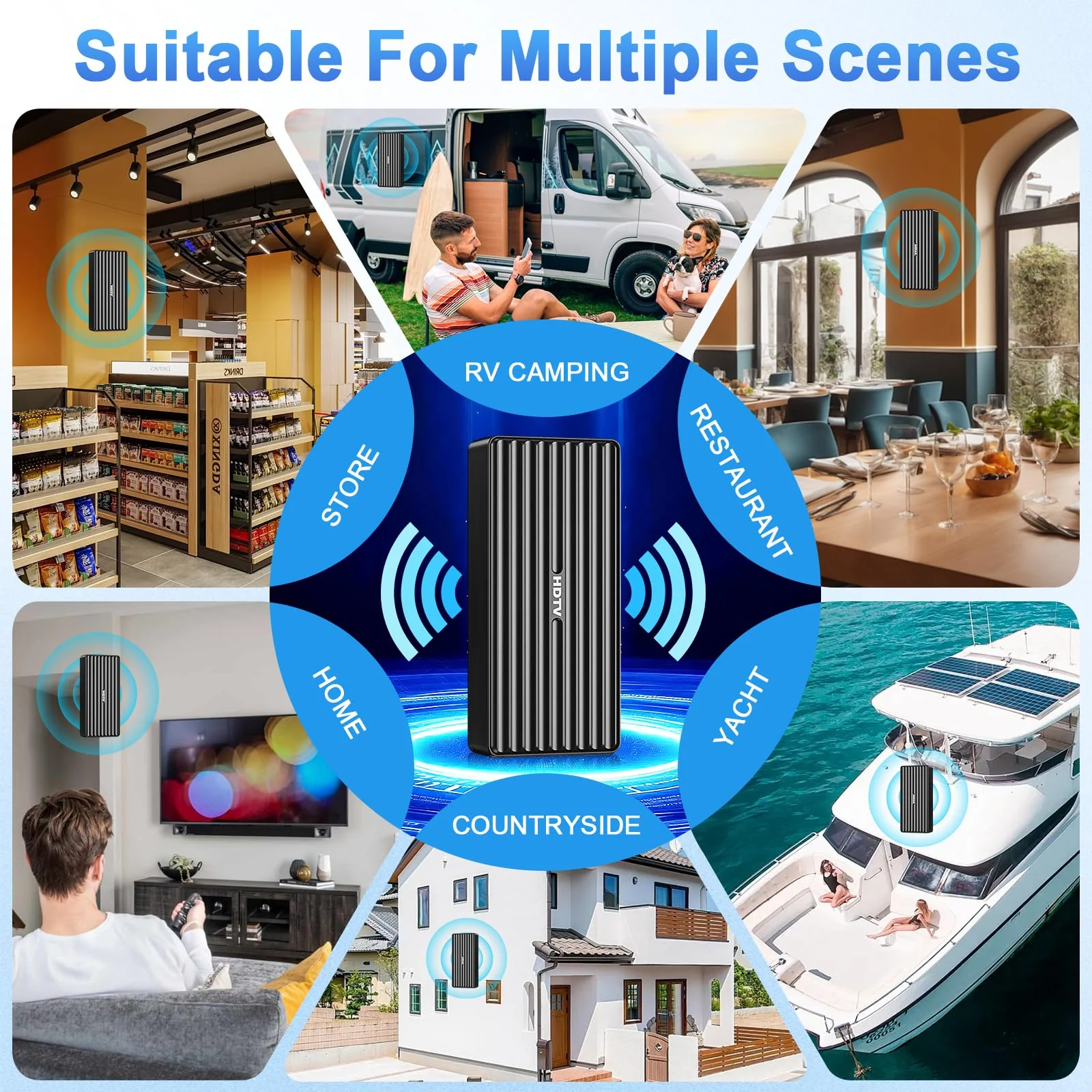 TV Antenna for HD Smart TV Indoor,1000+ Miles Range Digital Outdoor TV Antenna for Free Local Channels, Supports 8K/4K/1080P,33ft Coax Cable Noir - Image 7