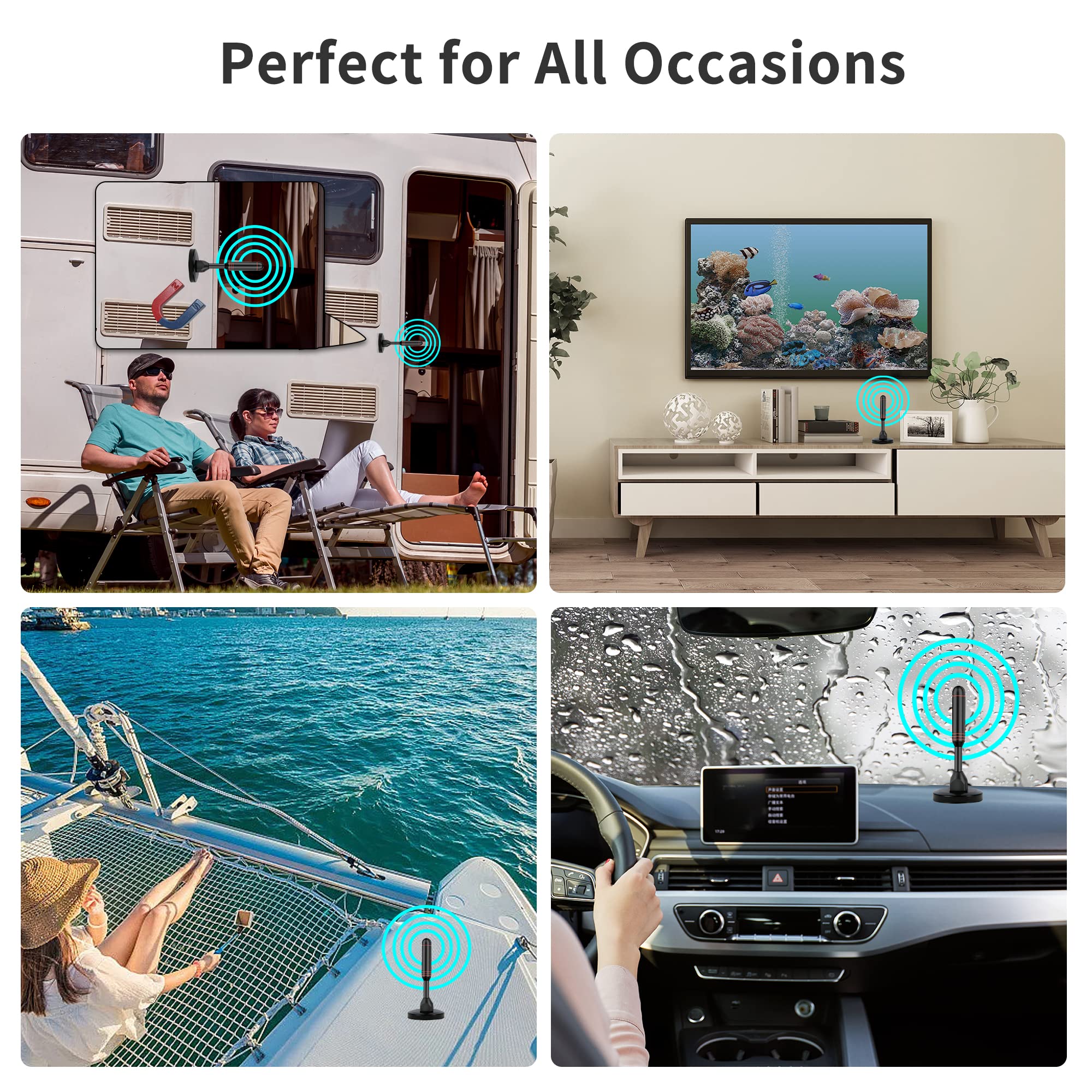 TV Antenna Indoor Antenna for Smart TV with 2 Amplifier Signal Booster for Long Range Reception and All Smart TVs HD Digital Antenna for Local Channels Supports 4K 1080p(Red) Red - Image 7