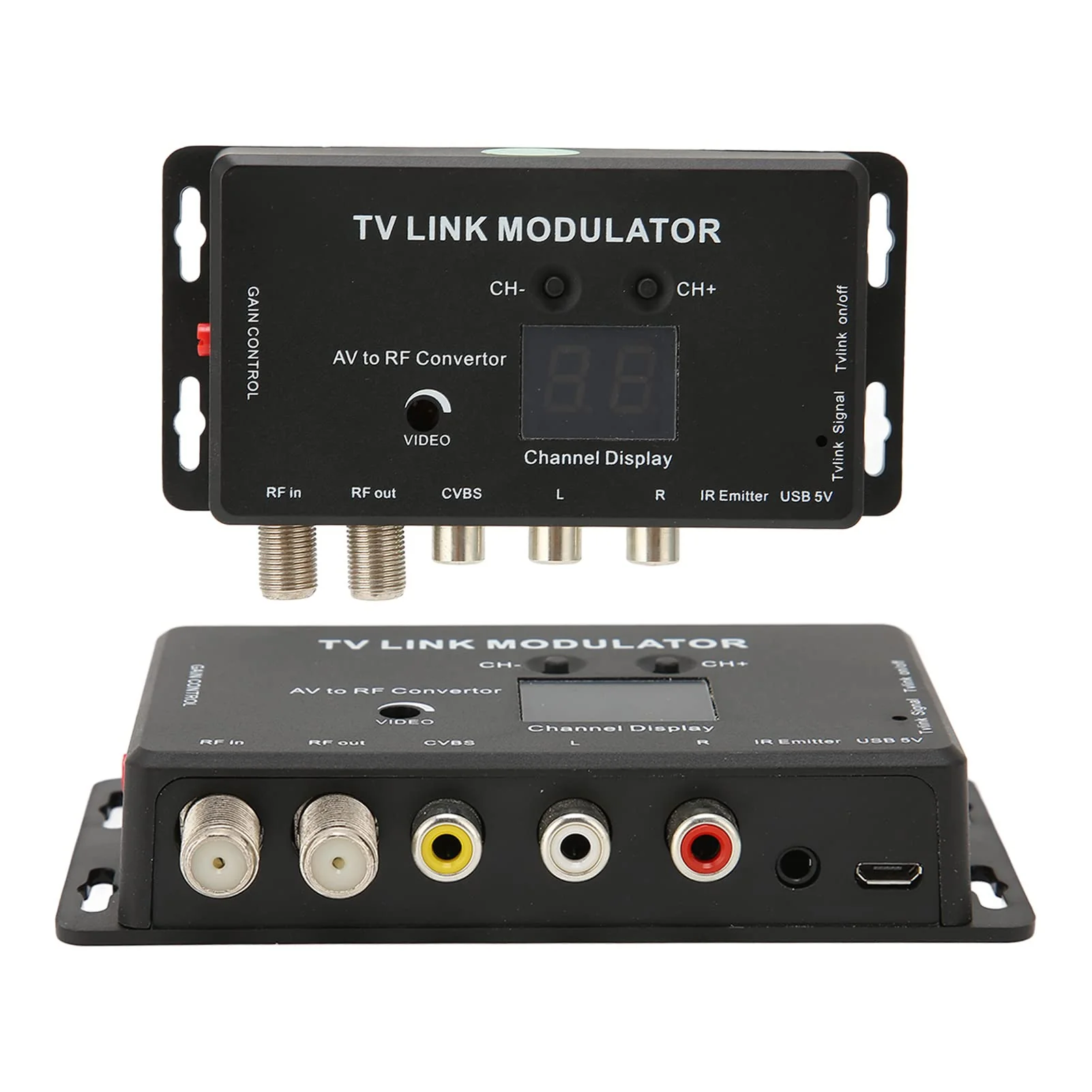 TV Link Modulator, Mini AV to RF UHF Modulator Support PAL NTSC Adjustable Output Gain Electronic UHF Home Converter, for DVD Players, Games, Digital - Image 4